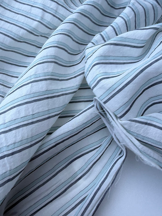 BART 045 grey/green colourwoven cotton voile stripes