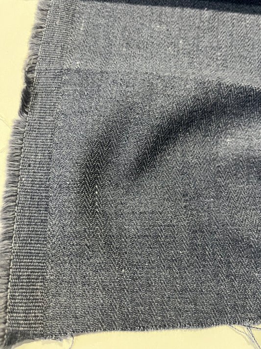 AXELLE 012 heavy linen/cotton chevron denim look