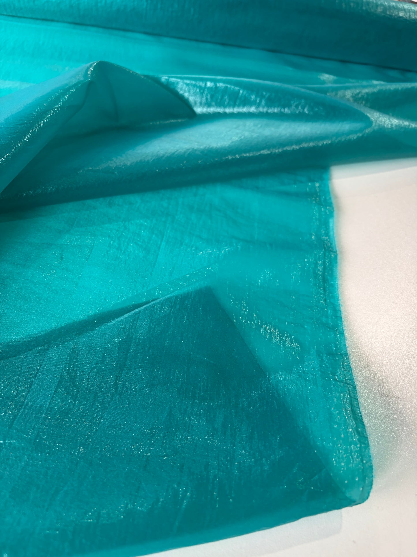 LC STAN 038 shiny transparent fabric turquoise