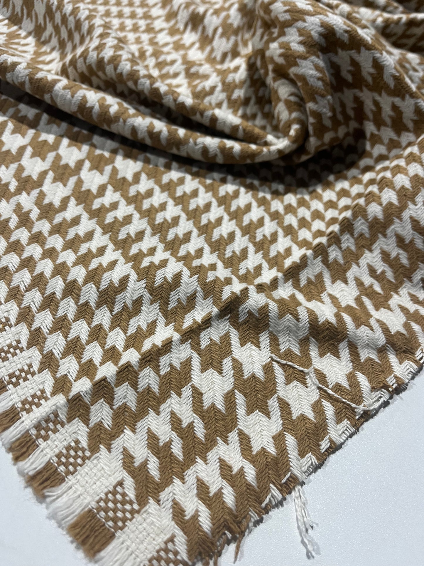 CARLOS 011 cotton tweed Chanel style check camel/white