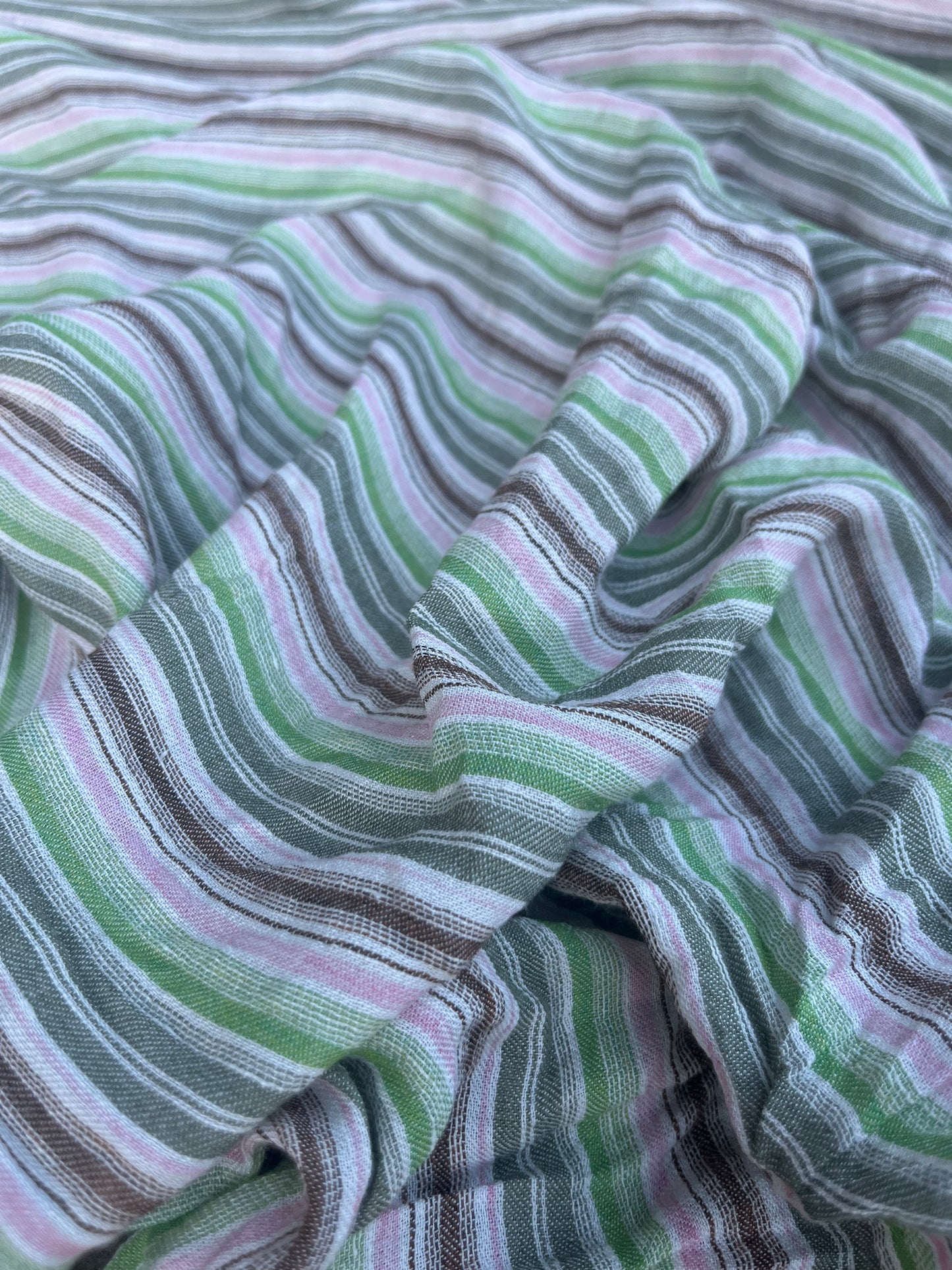 RW 042 light linen stripes green/khaky/pink