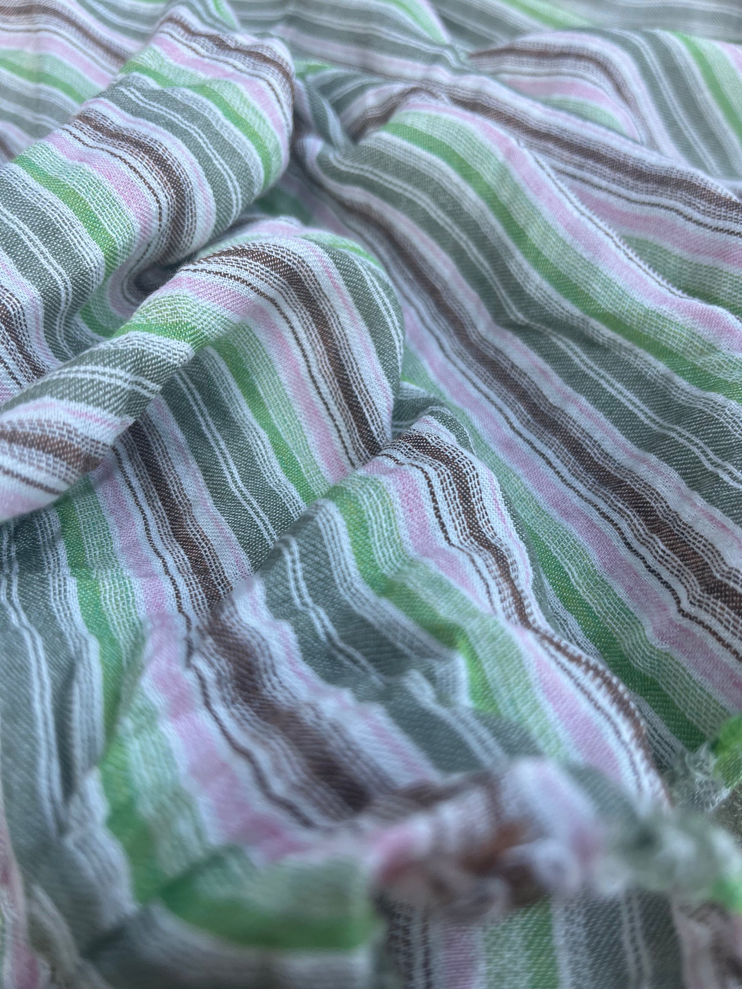 RW 042 light linen stripes green/khaky/pink