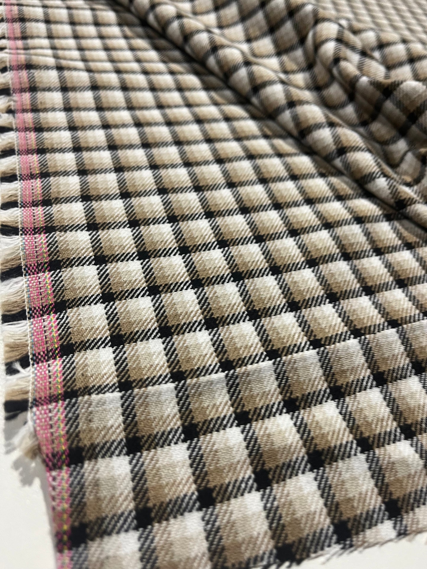 CARLOS 012 heavy cotton check camel/white/black