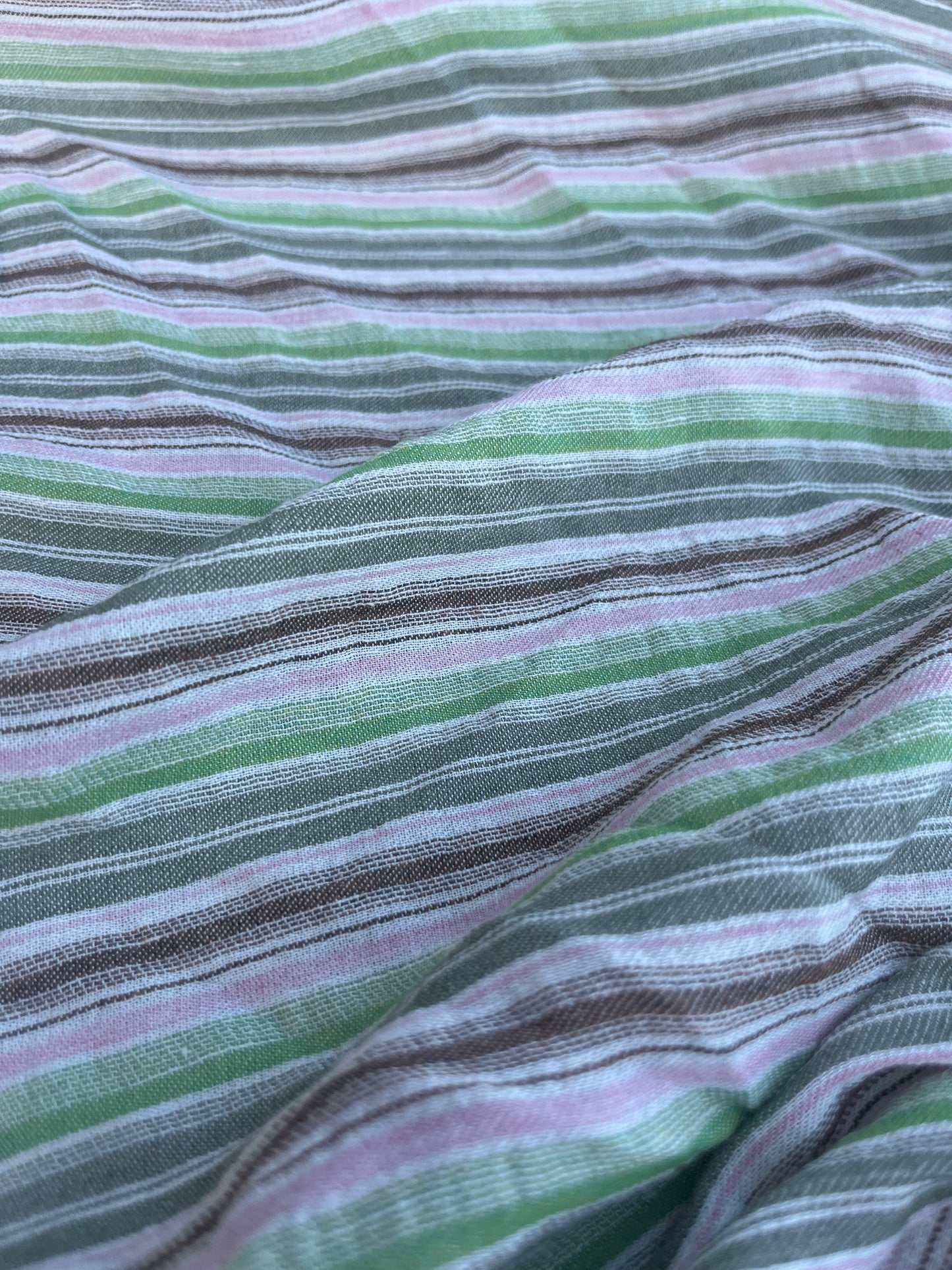 RW 042 light linen stripes green/khaky/pink
