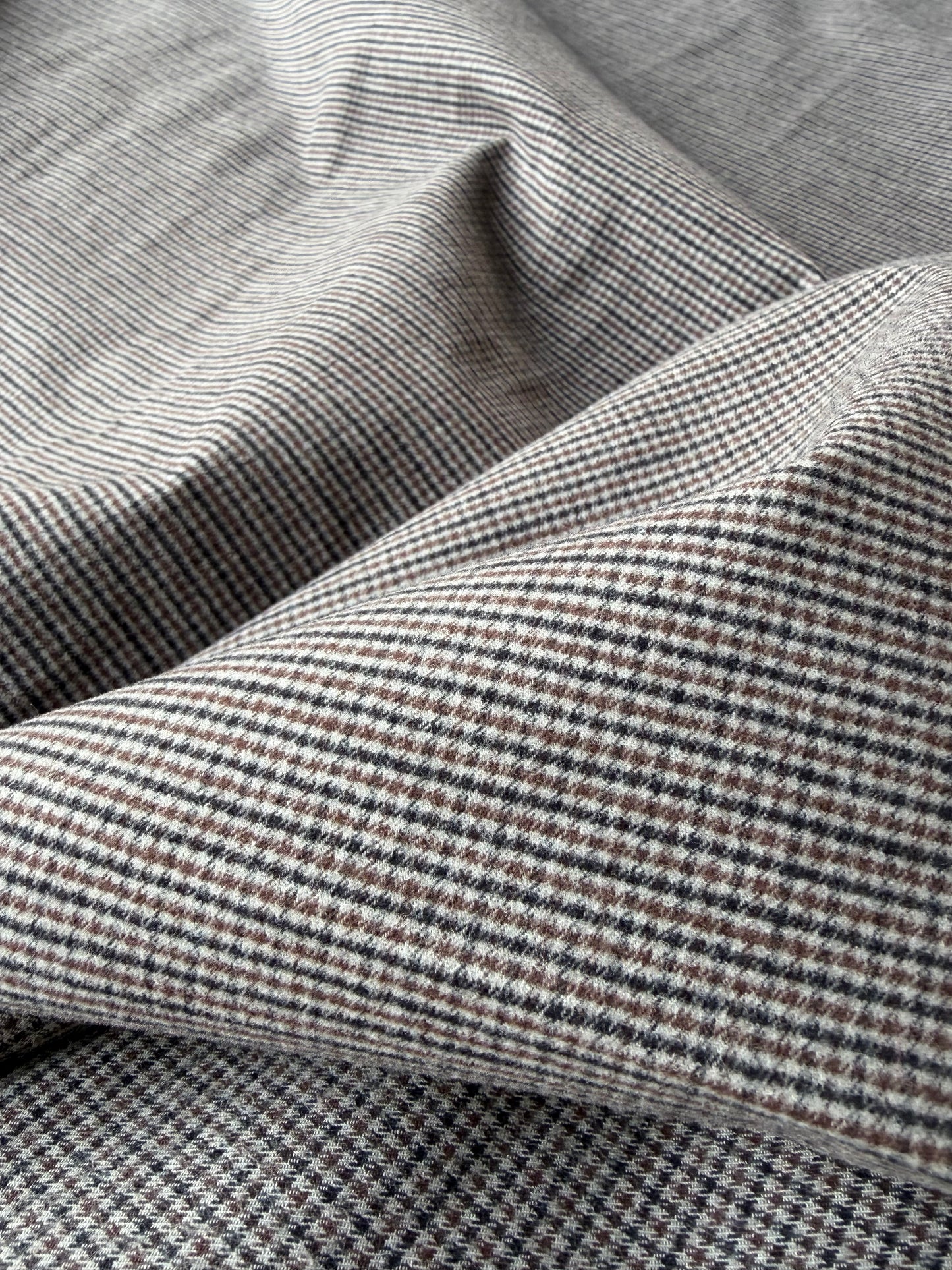 AMI 2.14 brown/blue yarn dyed stretch checks