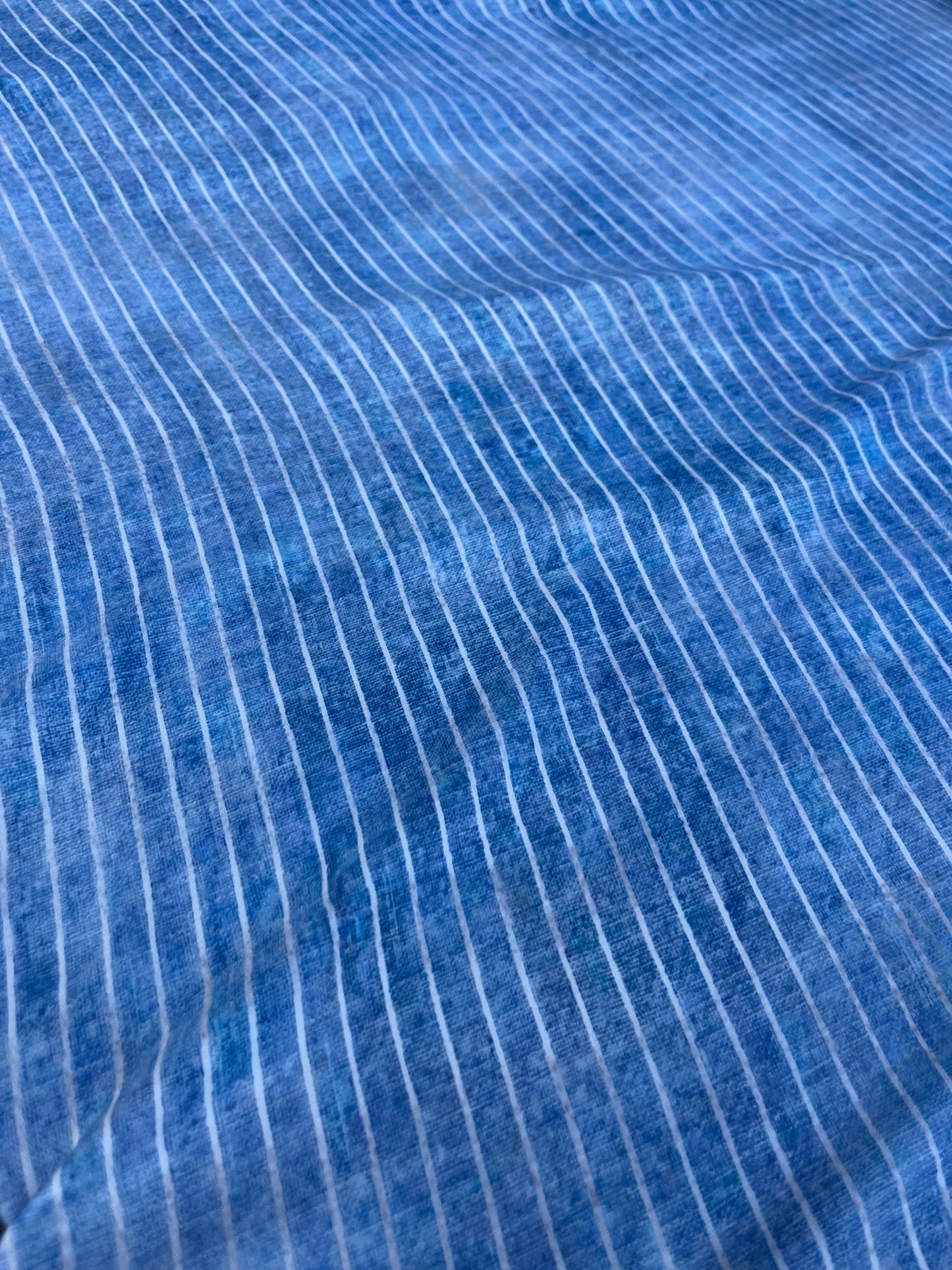 RW 046 viscose satin tie dye stripes and border indigo