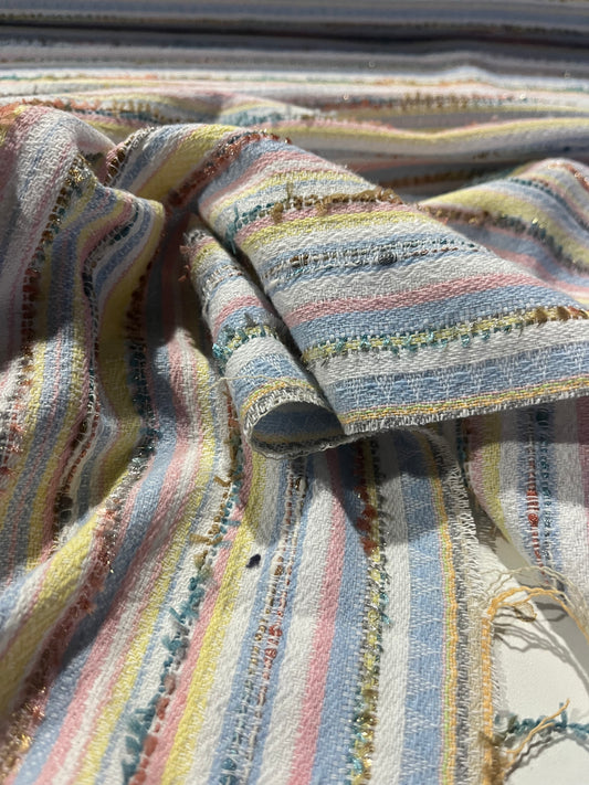 CARLOS 022 cotton jacquard lurex stripes