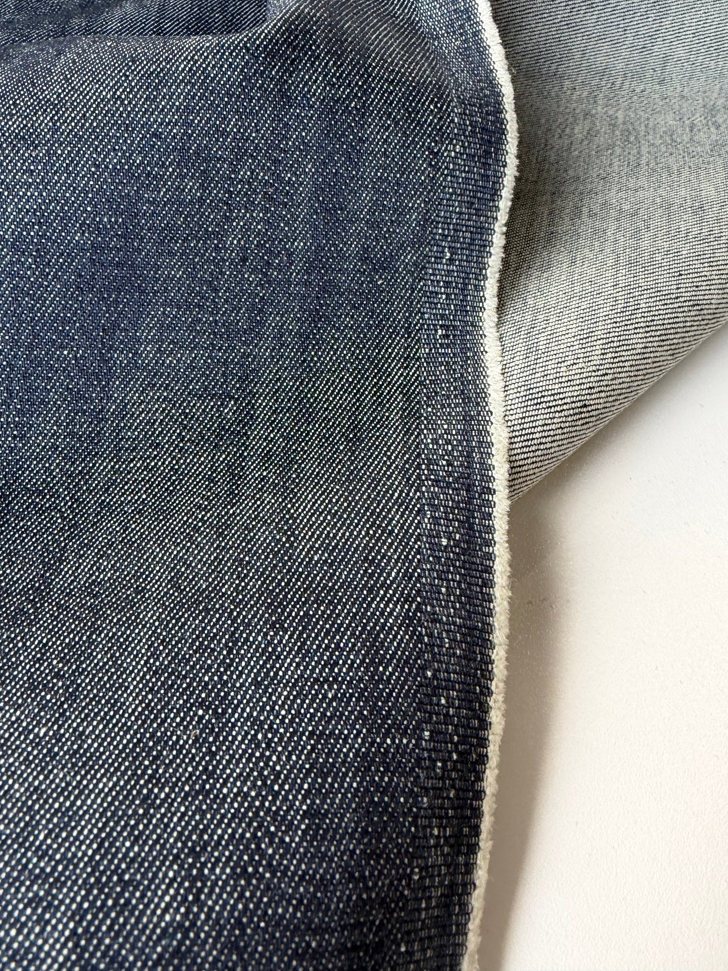AMI 2.18 indigo raw midweight stretch denim ring effect
