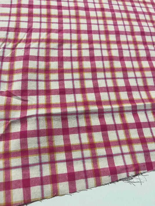 CARLOS 025 cotton check fuchsia/white