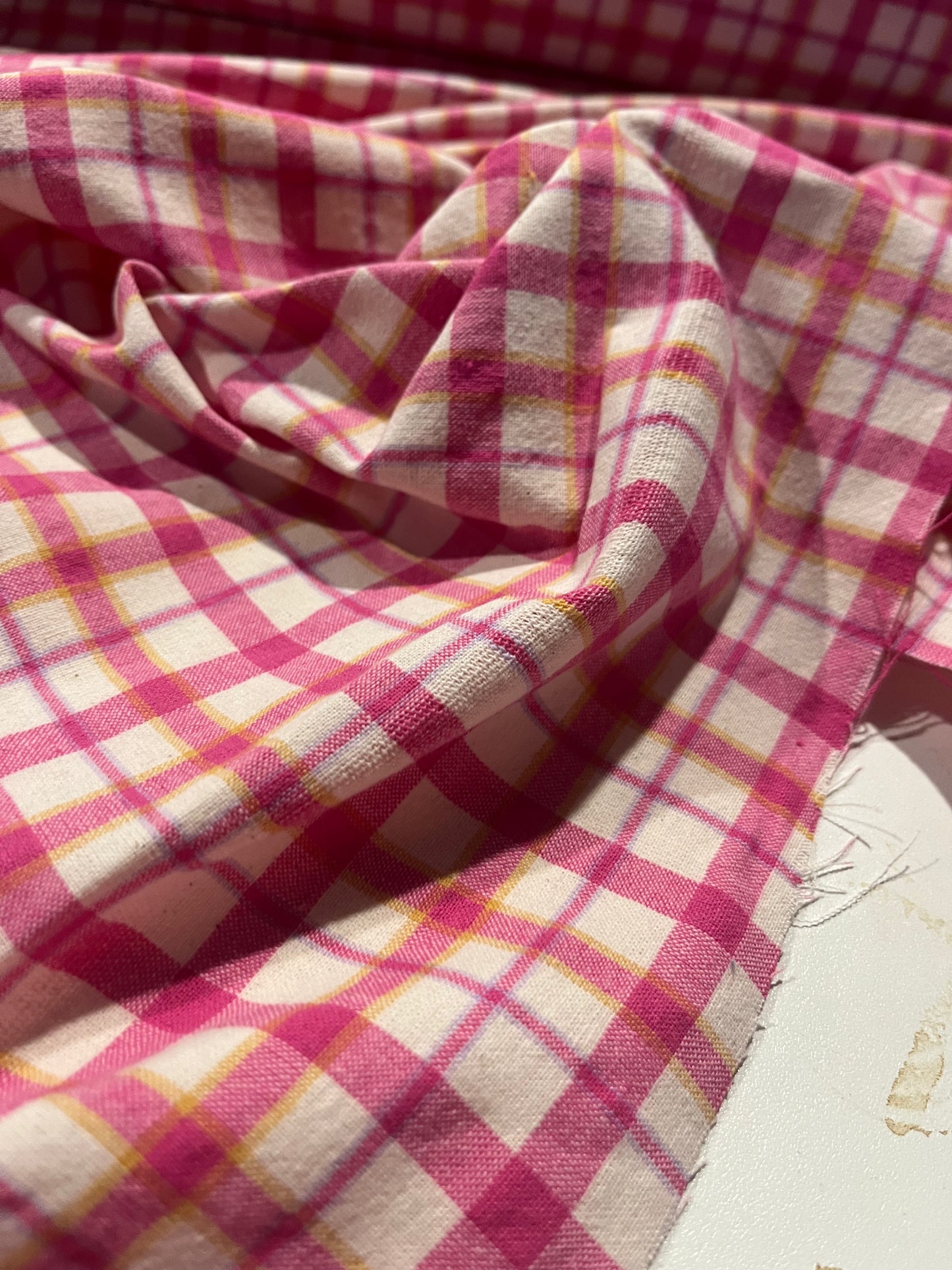 CARLOS 025 cotton check fuchsia/white