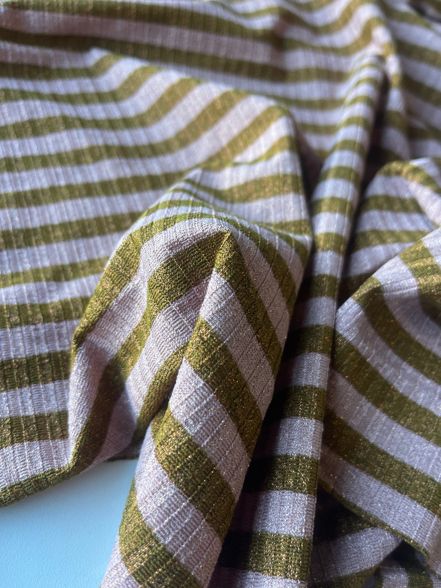 PORTIA 025 jersey rib 4/4 stripe with lurex