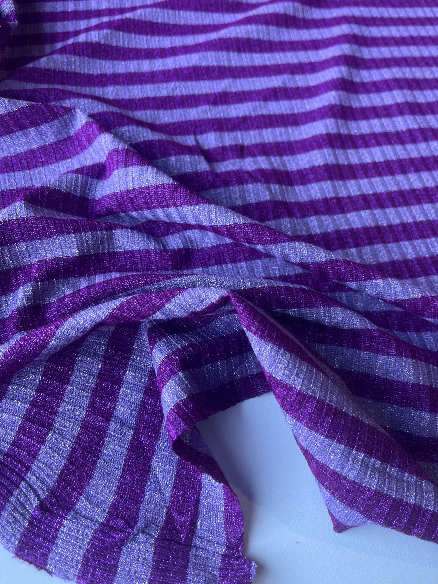 PORTIA 027 jersey rib 4/4 stripe with lurex