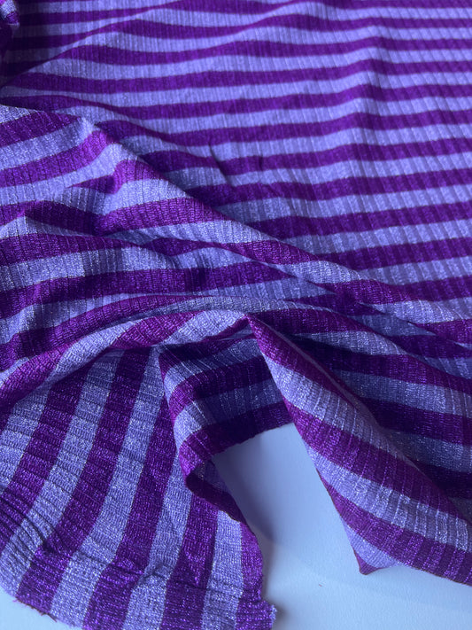 PORTIA 027 jersey rib 4/4 stripe with lurex