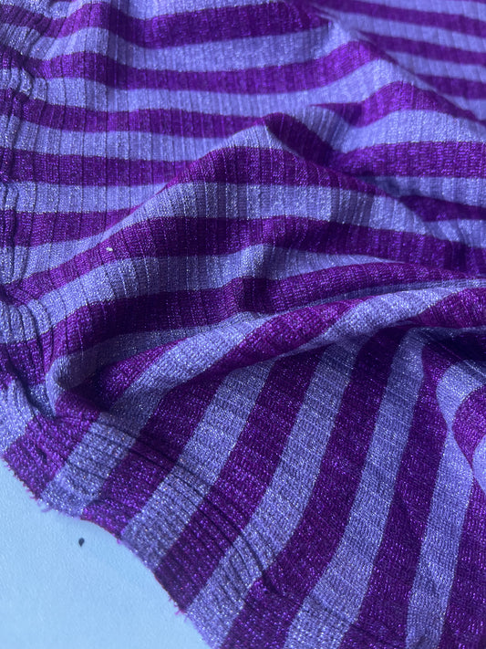 PORTIA 027 jersey rib 4/4 stripe with lurex