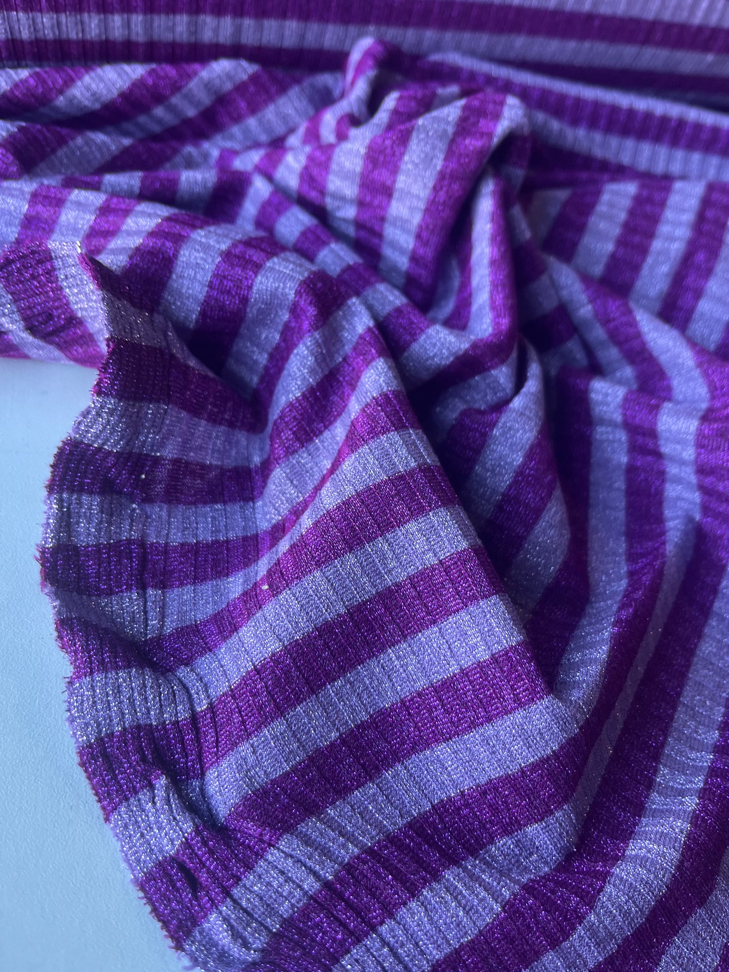 PORTIA 027 jersey rib 4/4 stripe with lurex