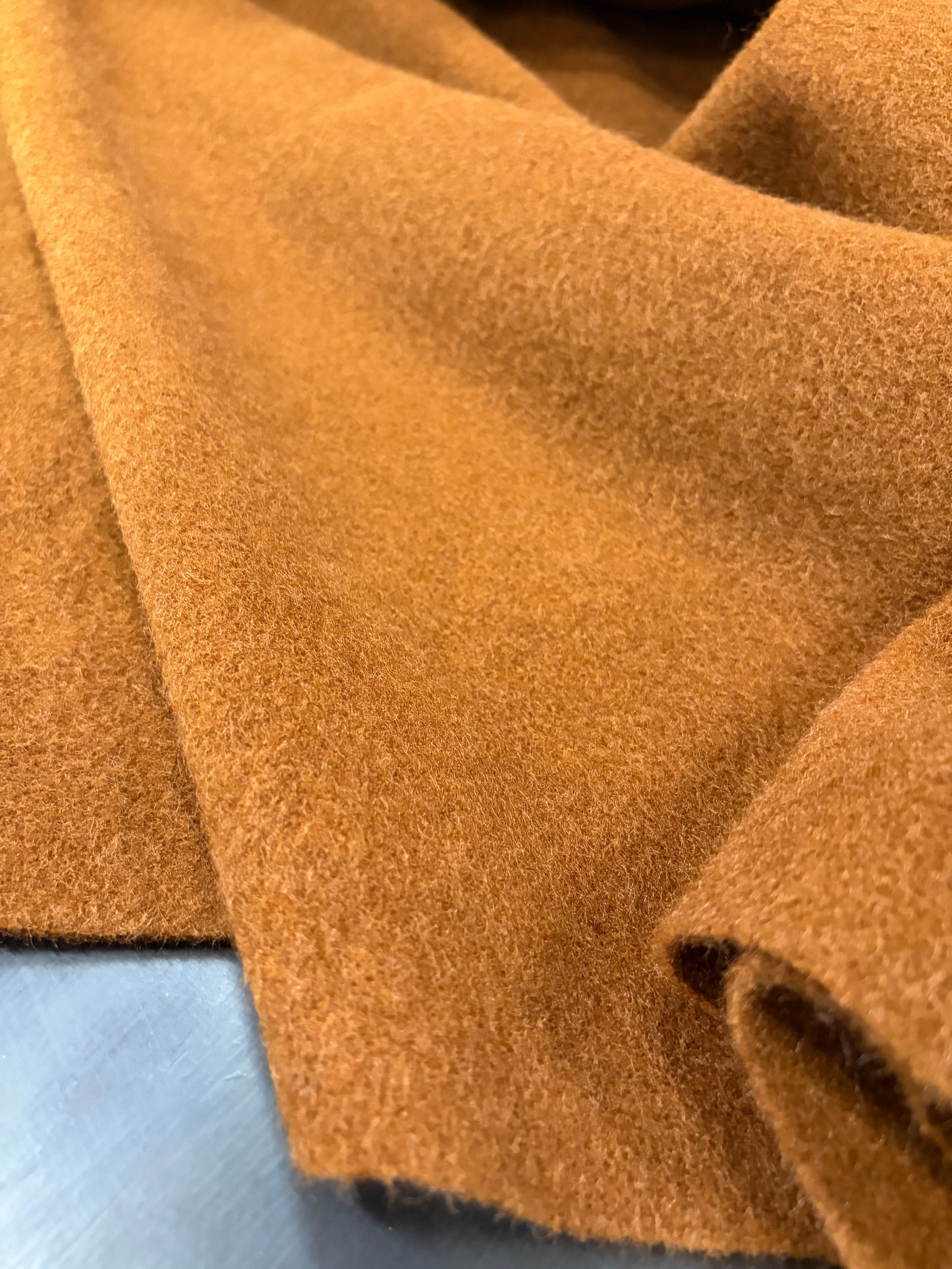 DARIA 031 cognac coloured wool mohair coat fabric