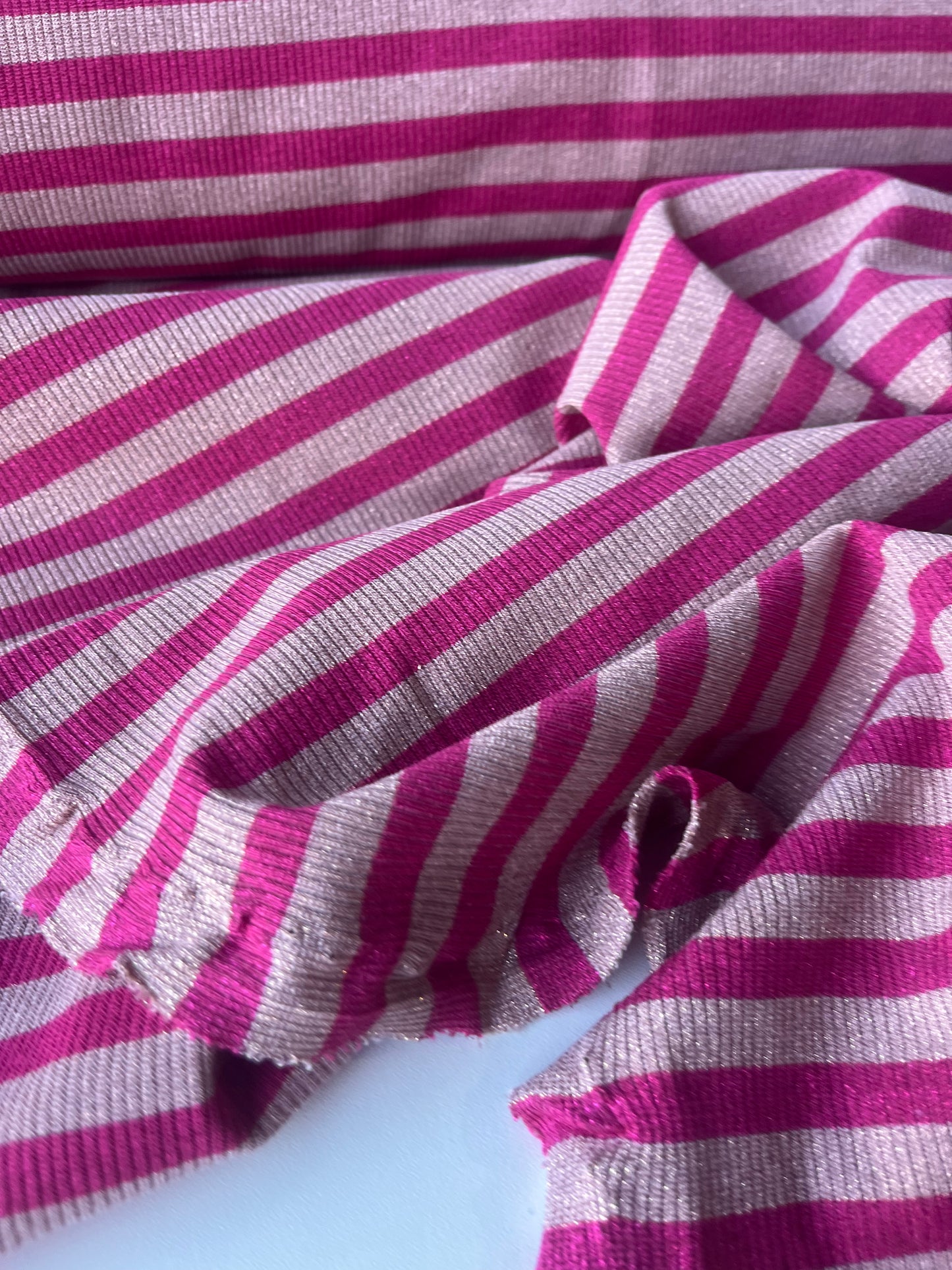 PORTIA 031 jersey rib 4/4 stripe with lurex