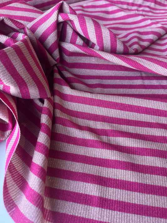 PORTIA 031 jersey rib 4/4 stripe with lurex
