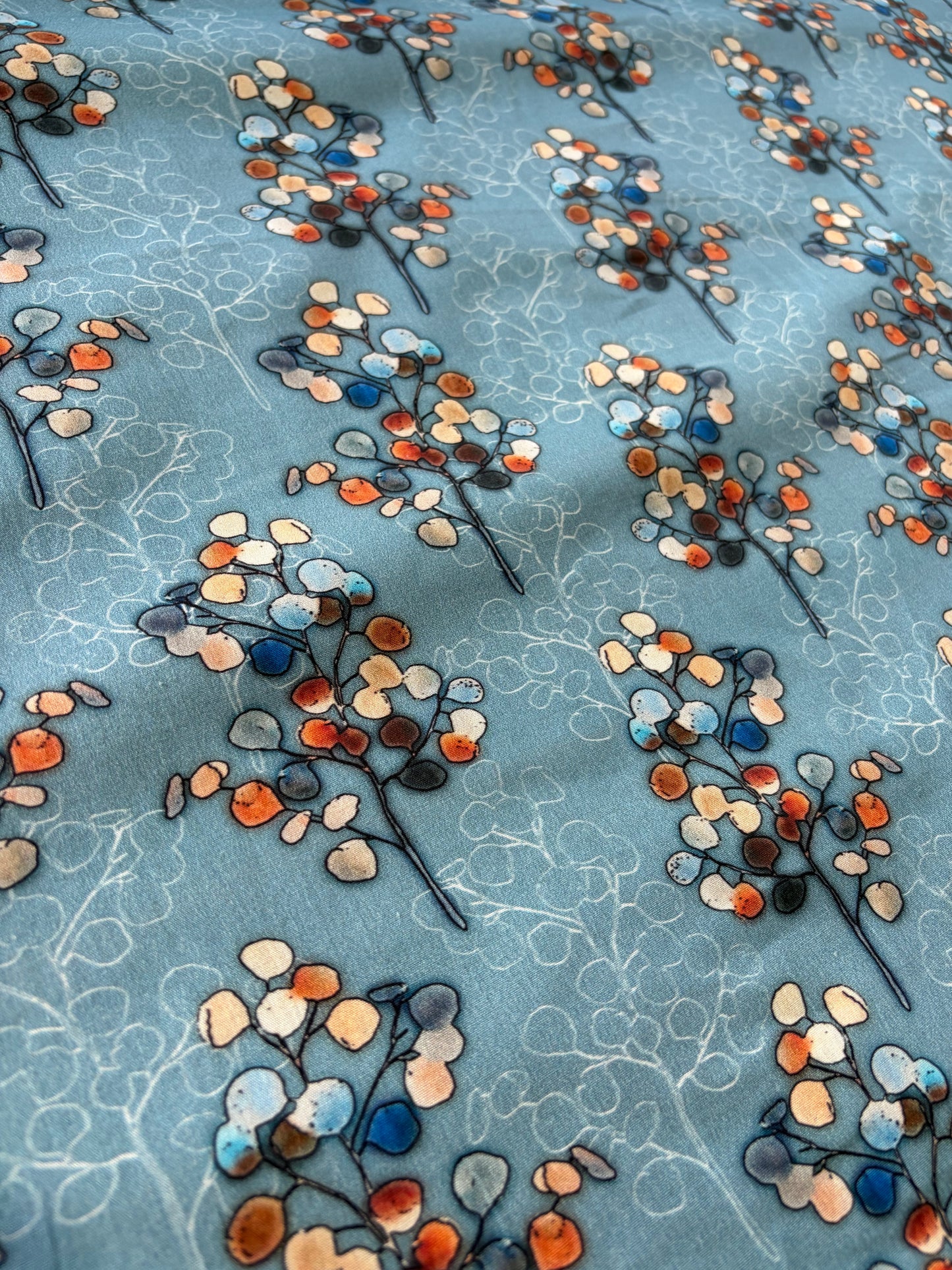 APU 001 light blue cotton poplin print