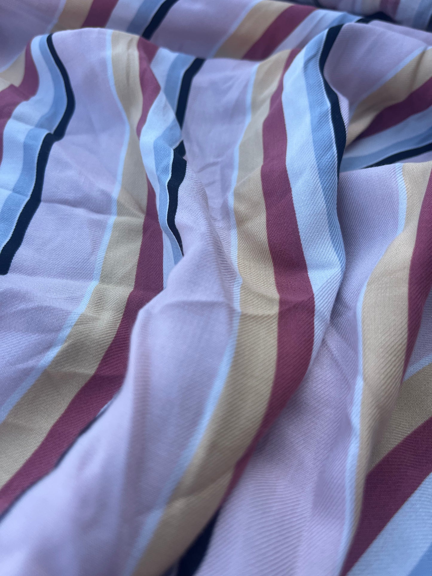 RW 067 viscose twill soft toned stripes