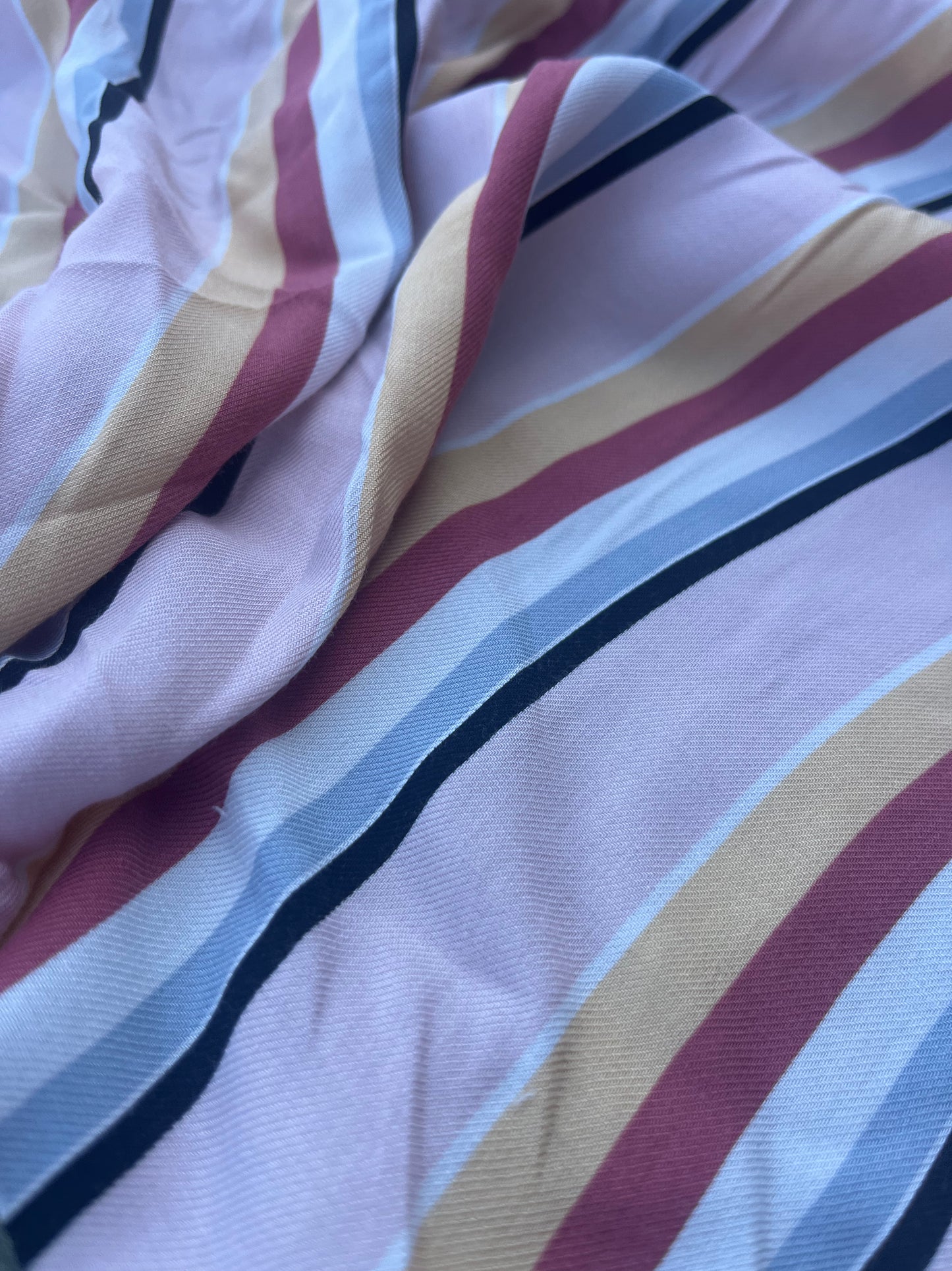 RW 067 viscose twill soft toned stripes