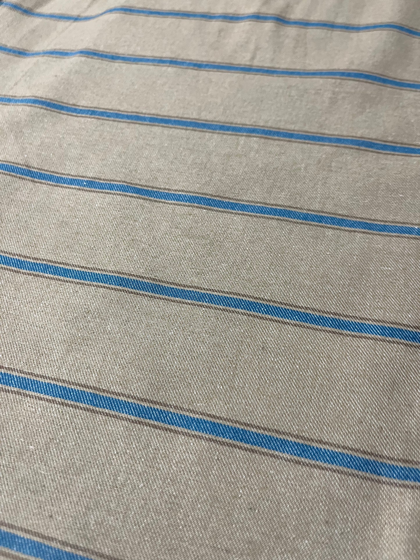 RAOUL 001 coloured denim stripe sand/petrol