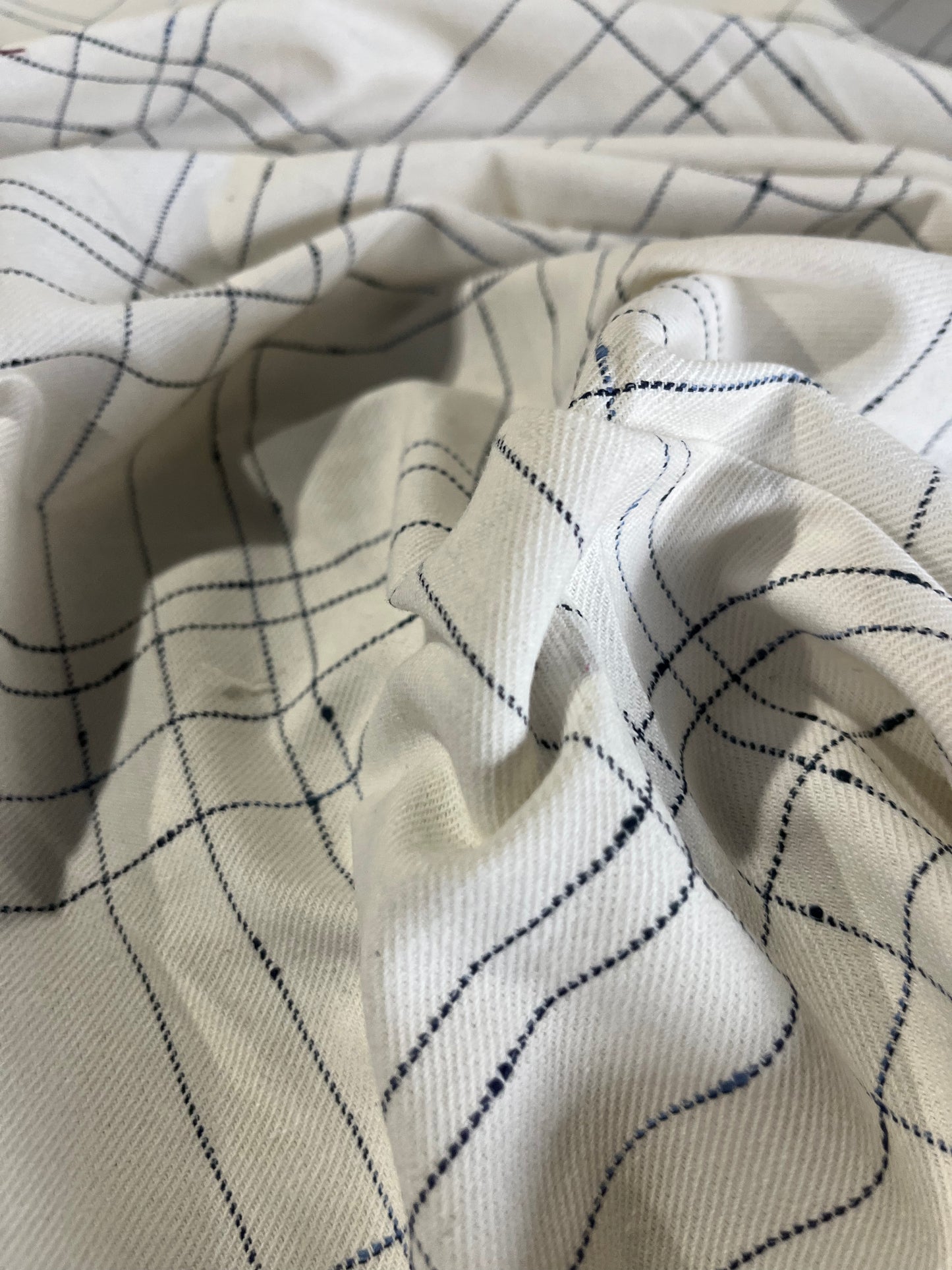 RAOUL 003 coloured denim check with slubs