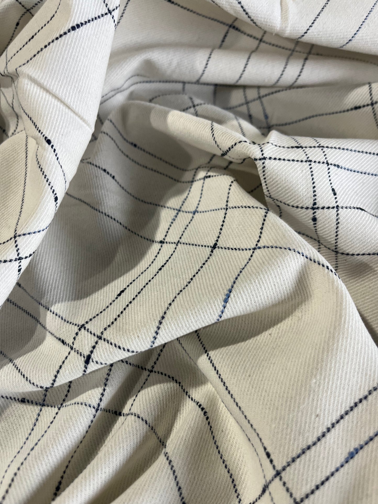 RAOUL 003 coloured denim check with slubs