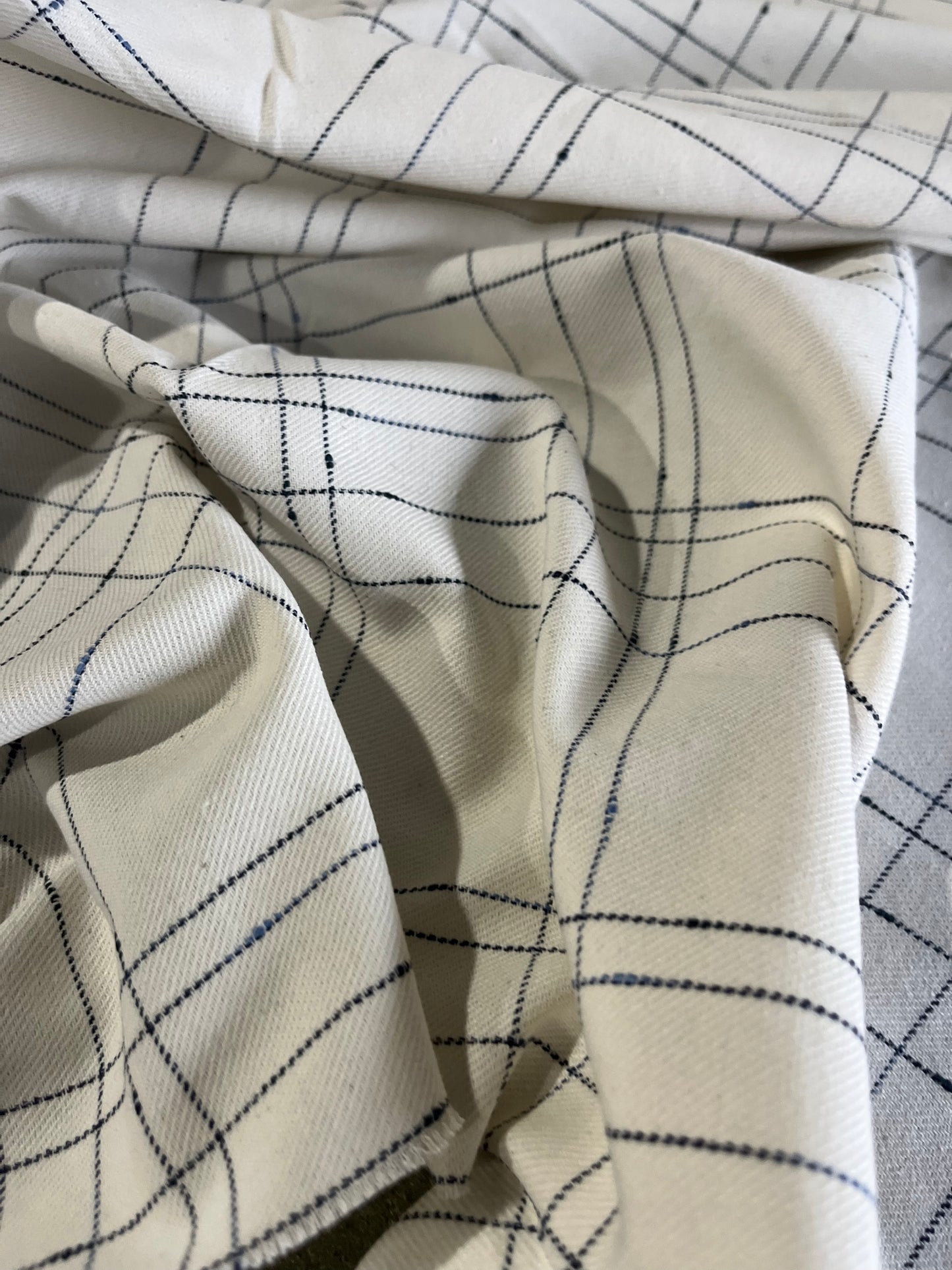 RAOUL 003 coloured denim check with slubs