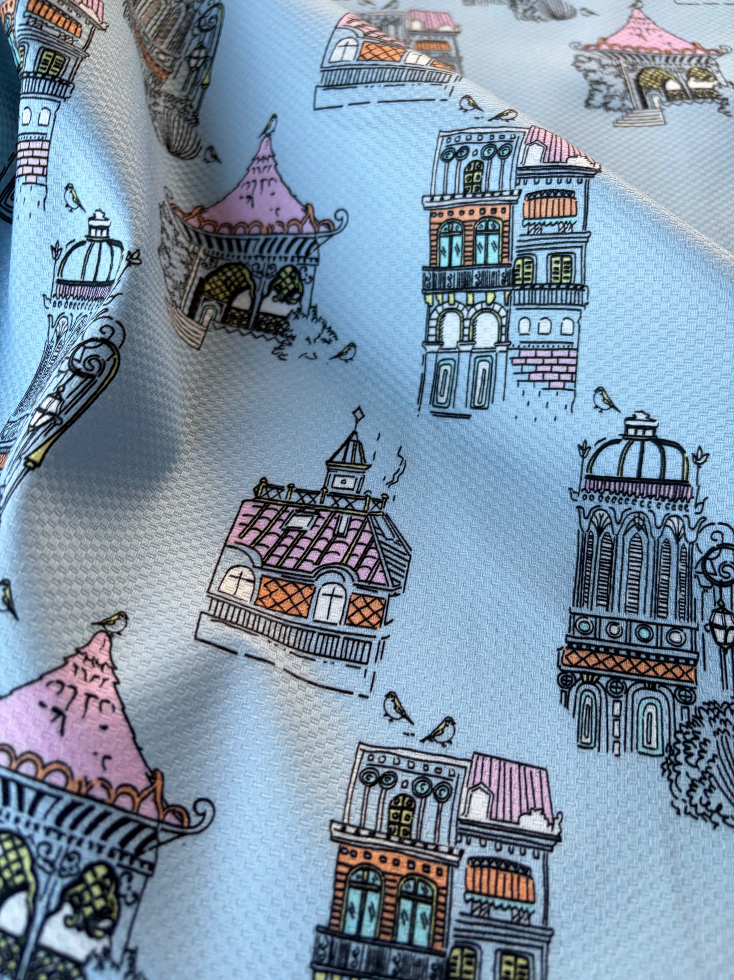 MAXIME 021 cotton piqué stretch "houses"