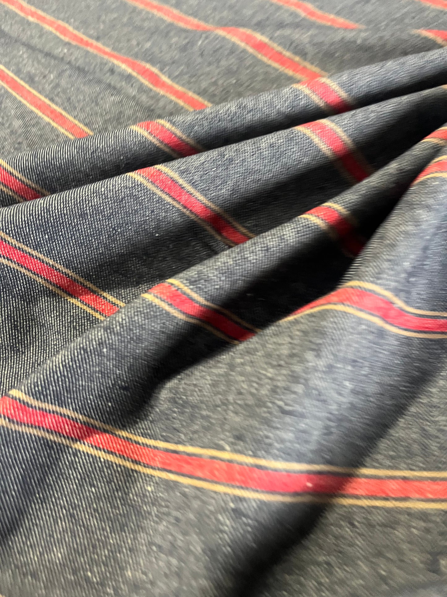 LC RAOUL 005 coloured denim stripe indigo/red
