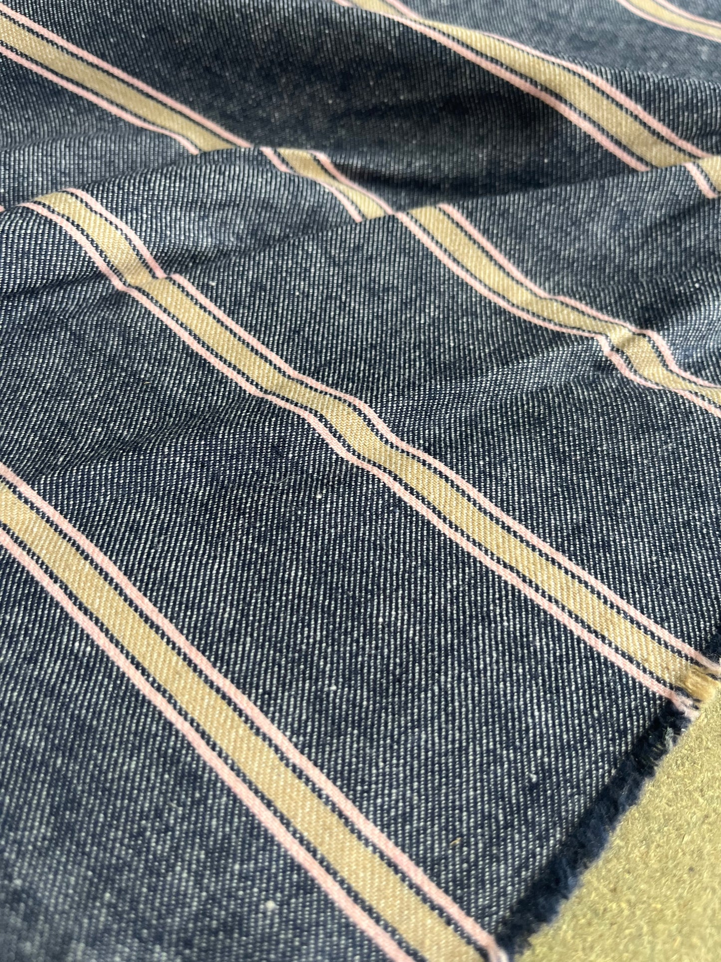 RAOUL 011 coloured denim stripe indigo/sand