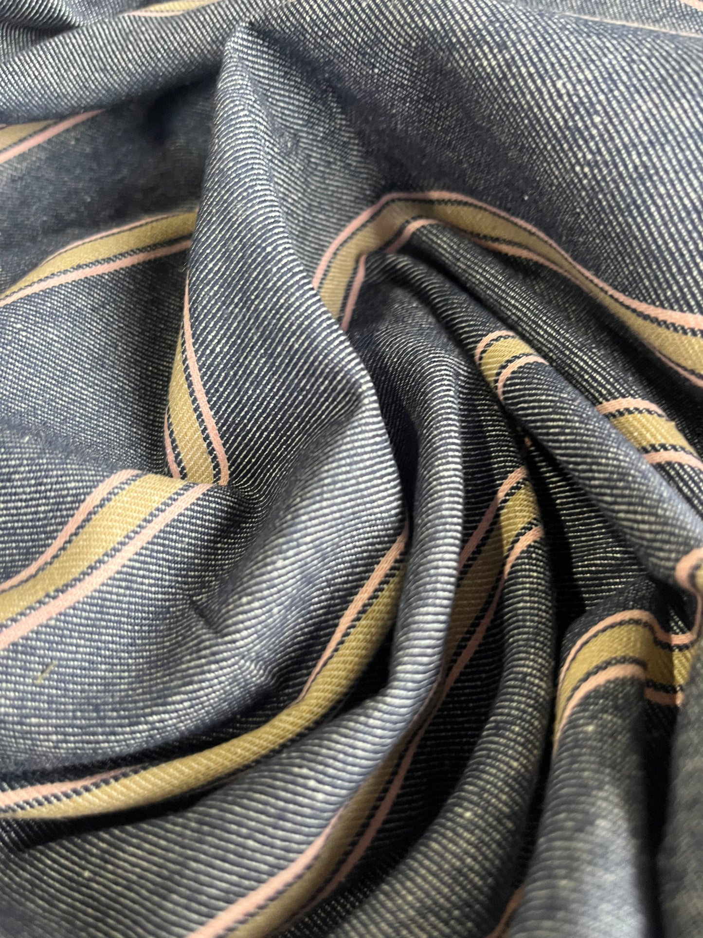 RAOUL 011 coloured denim stripe indigo/sand