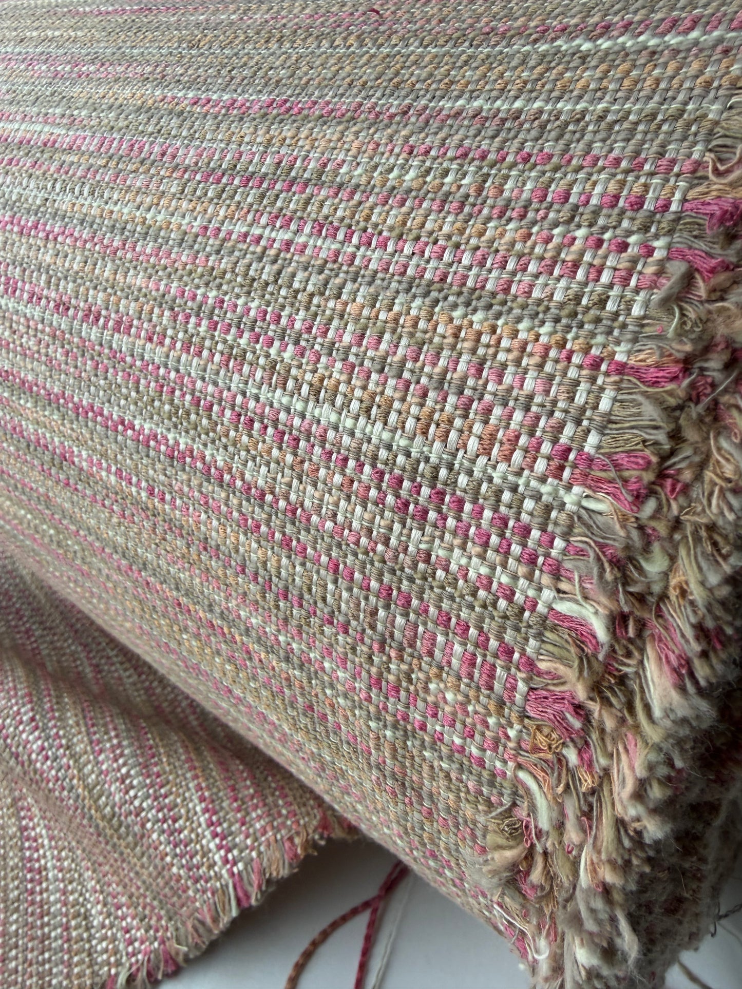 PC AMBRE 018 striped jacquard sand/soft pink