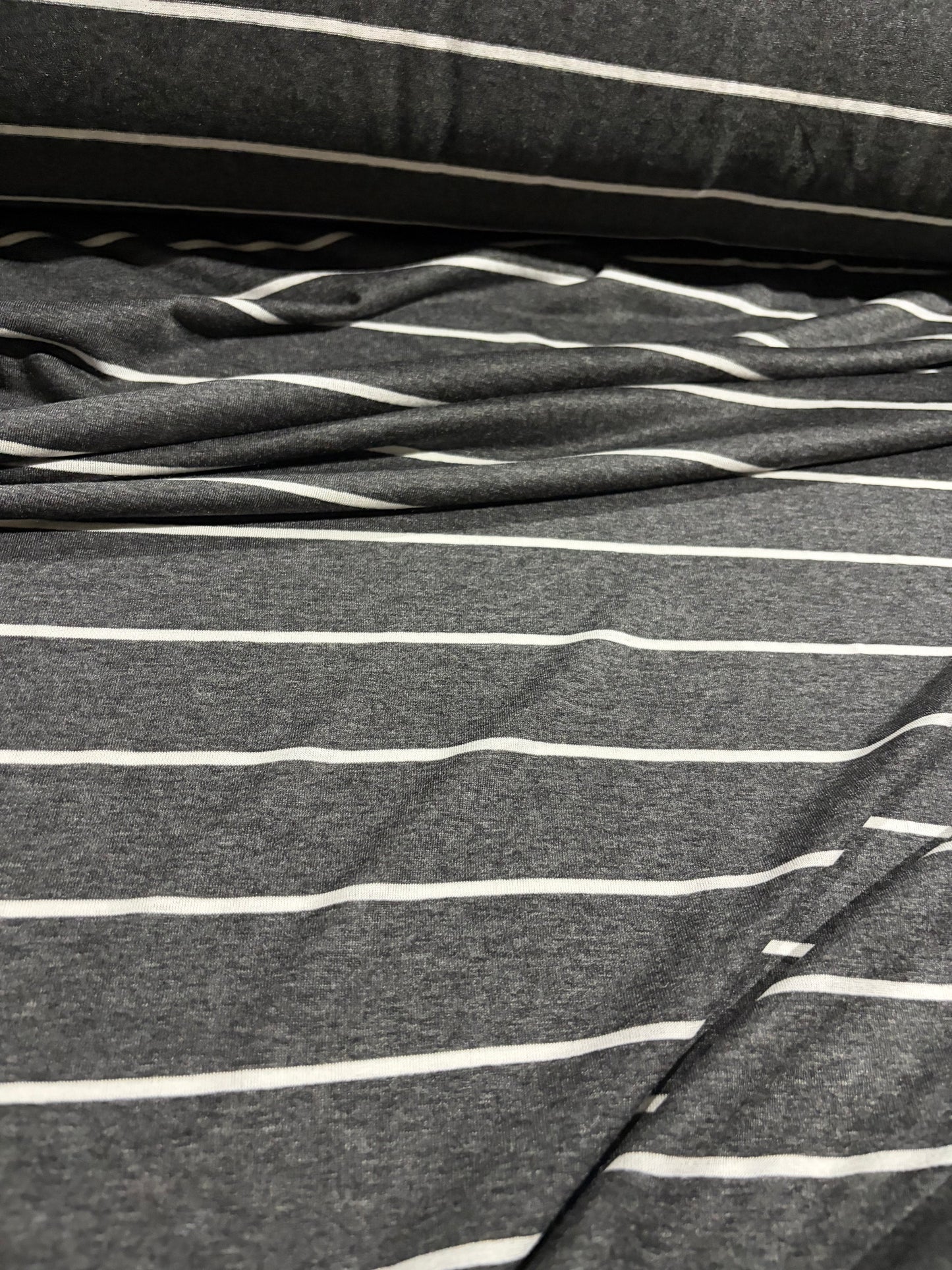KRUSTY 003 grey mélange viscose jersey stripes