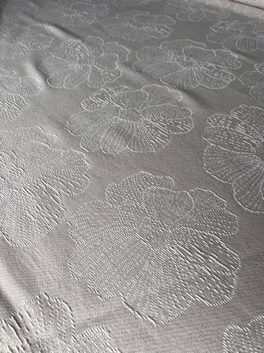 CELIA 028 cot jacquard big flowers beige/ecru