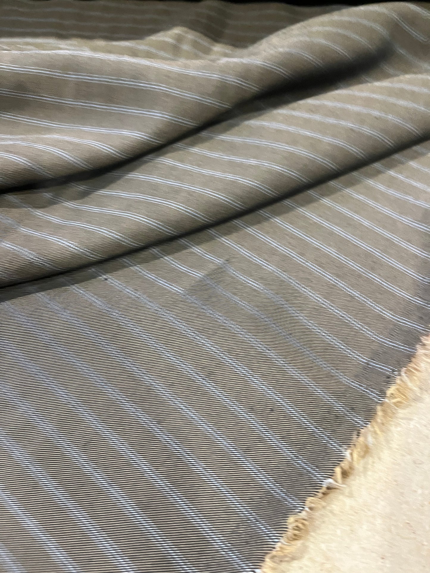 PC LUCILLE 019 striped suiting fabric cognac colour