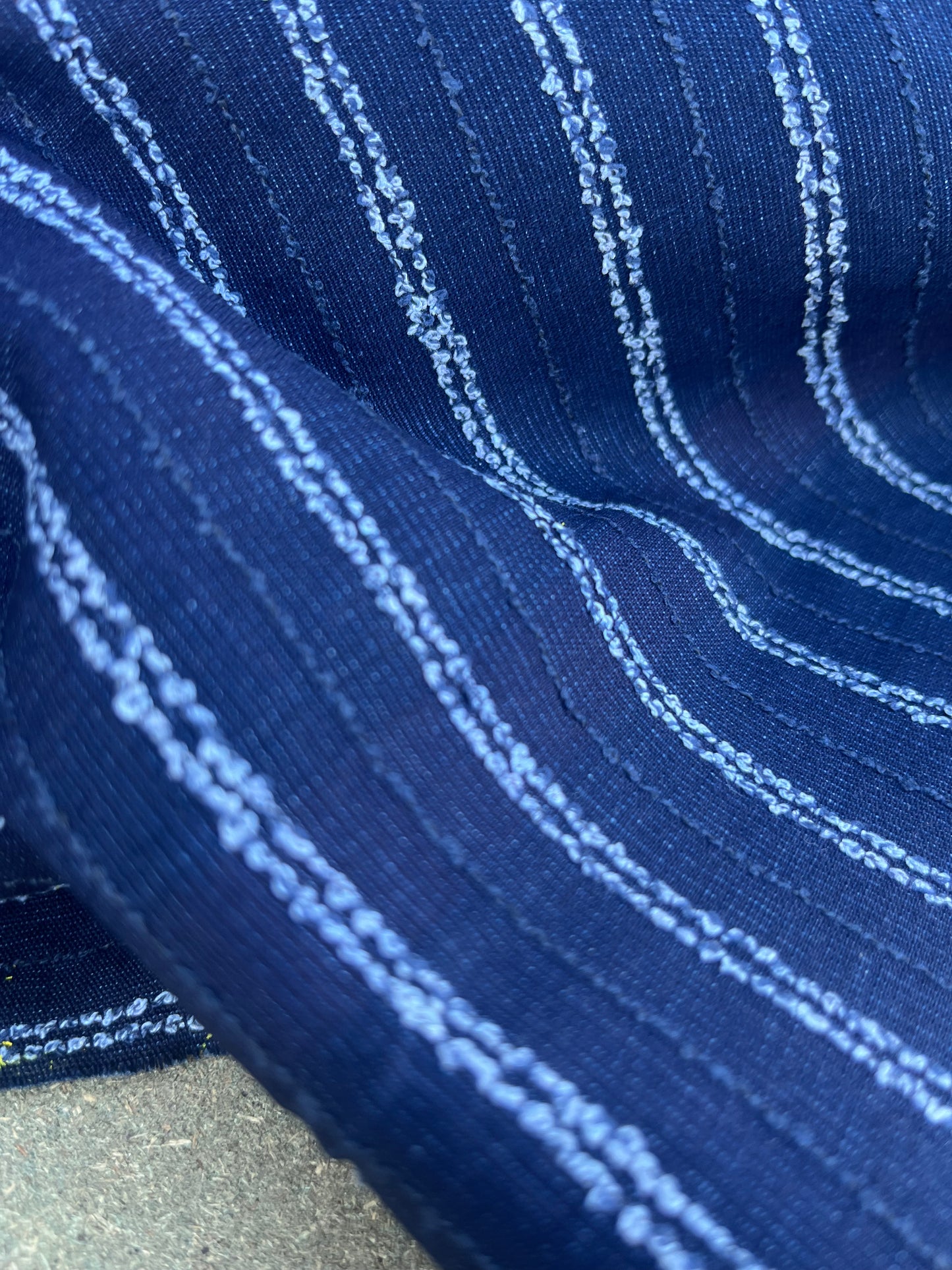 RW 078 coloured denim with slub stripes light blue
