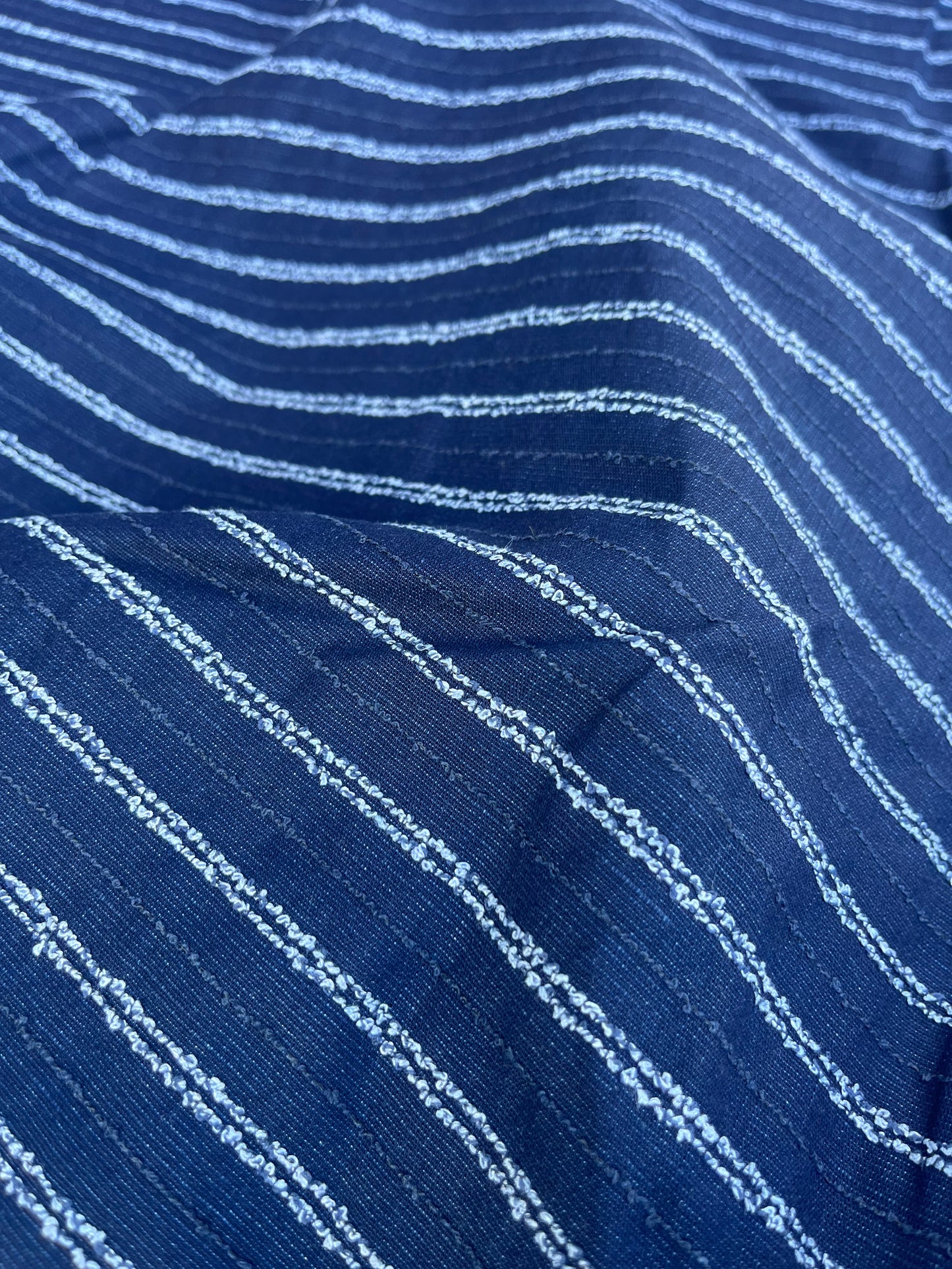 RW 078 coloured denim with slub stripes light blue