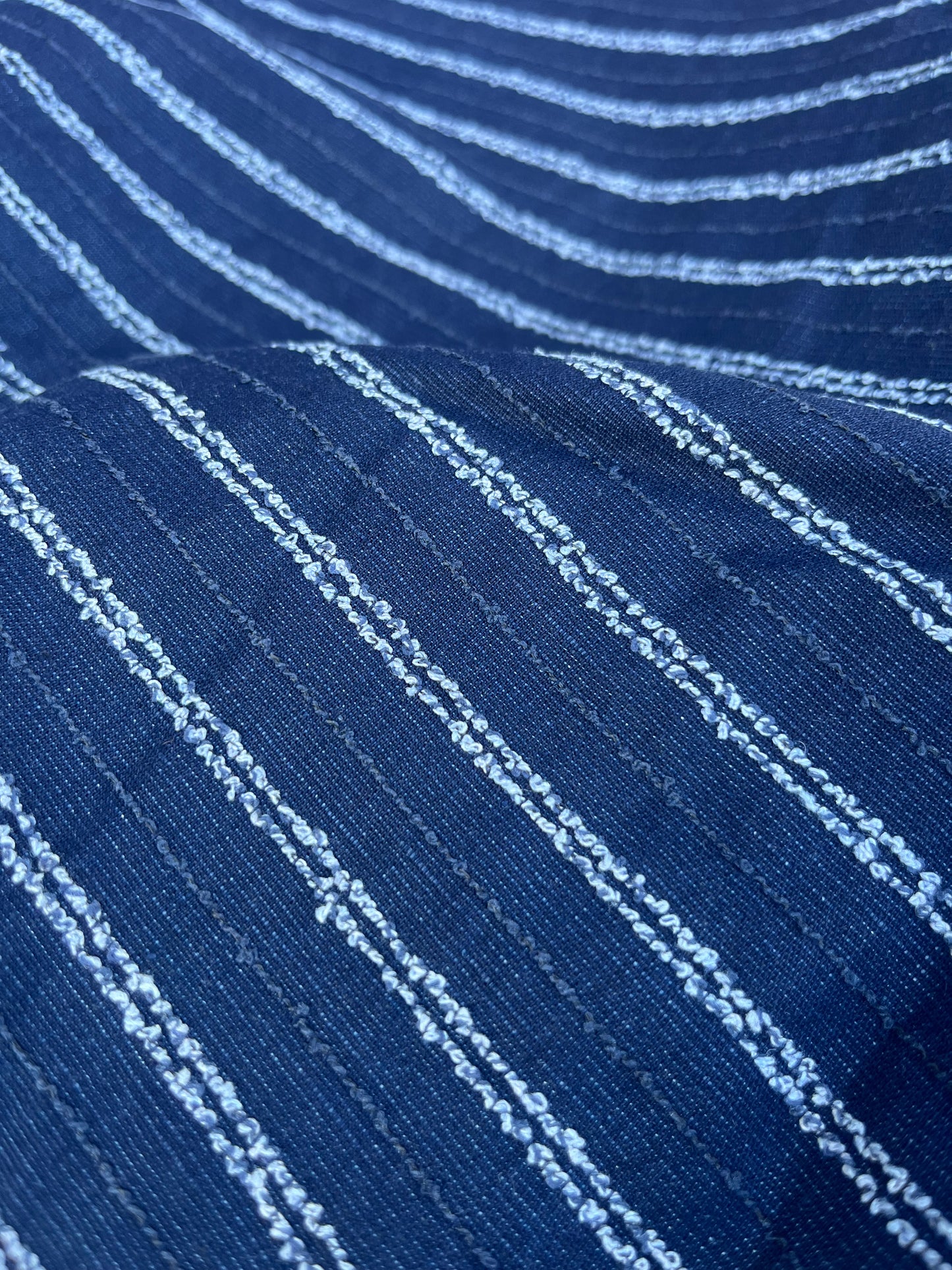 RW 078 coloured denim with slub stripes light blue