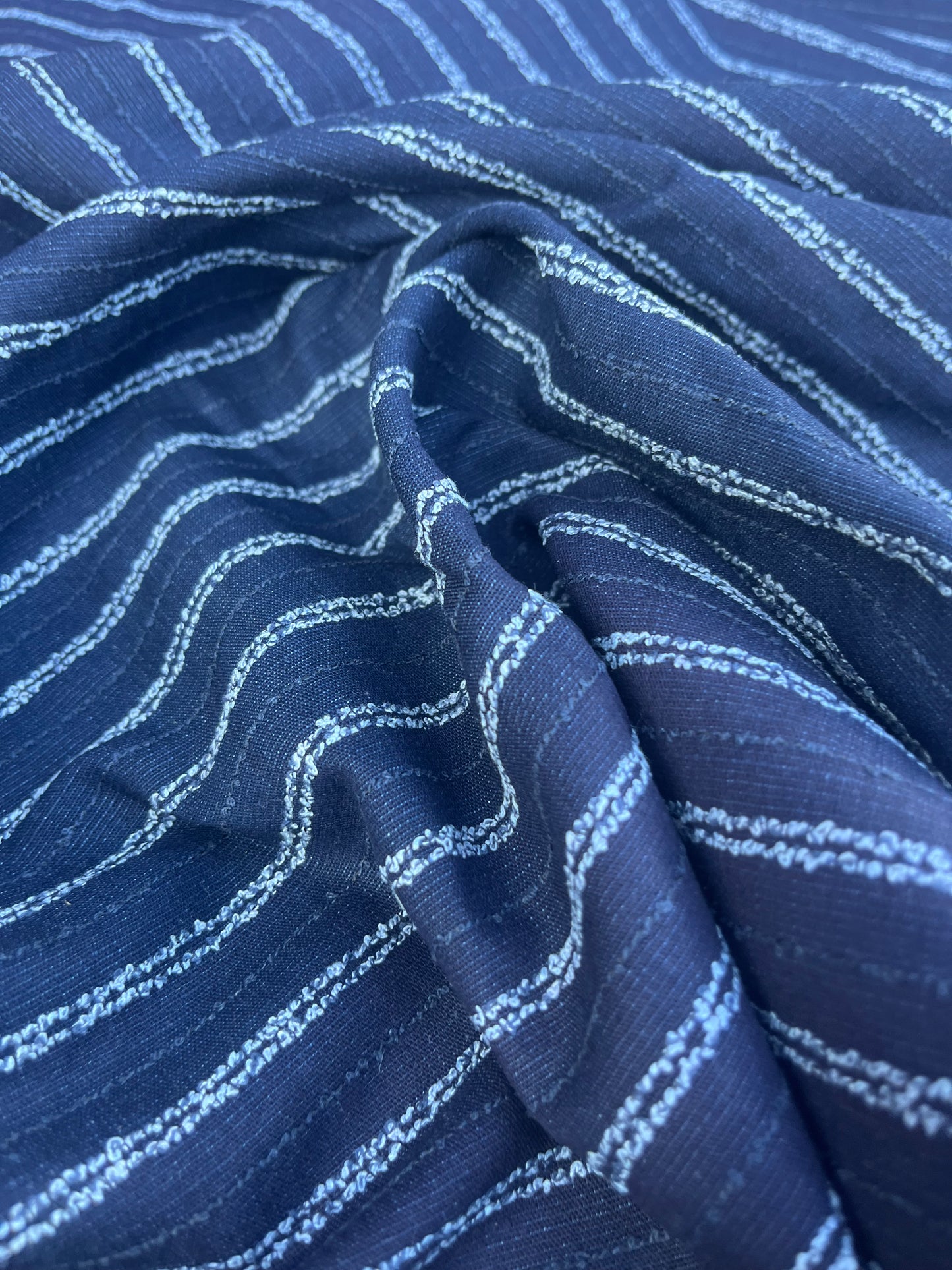 RW 078 coloured denim with slub stripes light blue