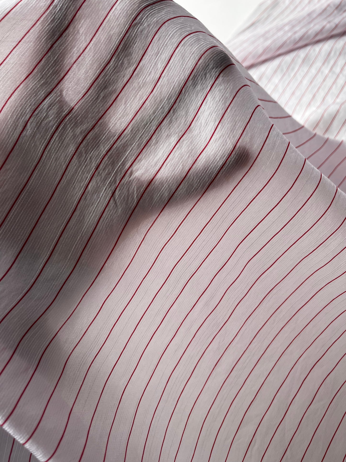 CELIA 013 viscose/silk red / white stripes