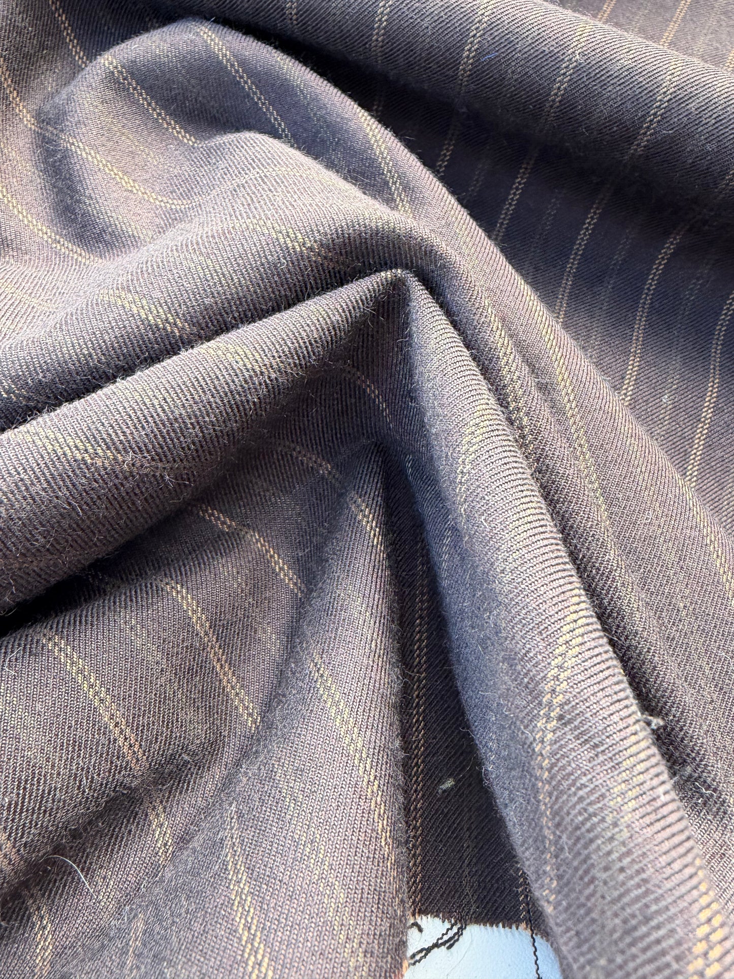 WOOL EDIT 007 brown striped wool stretch