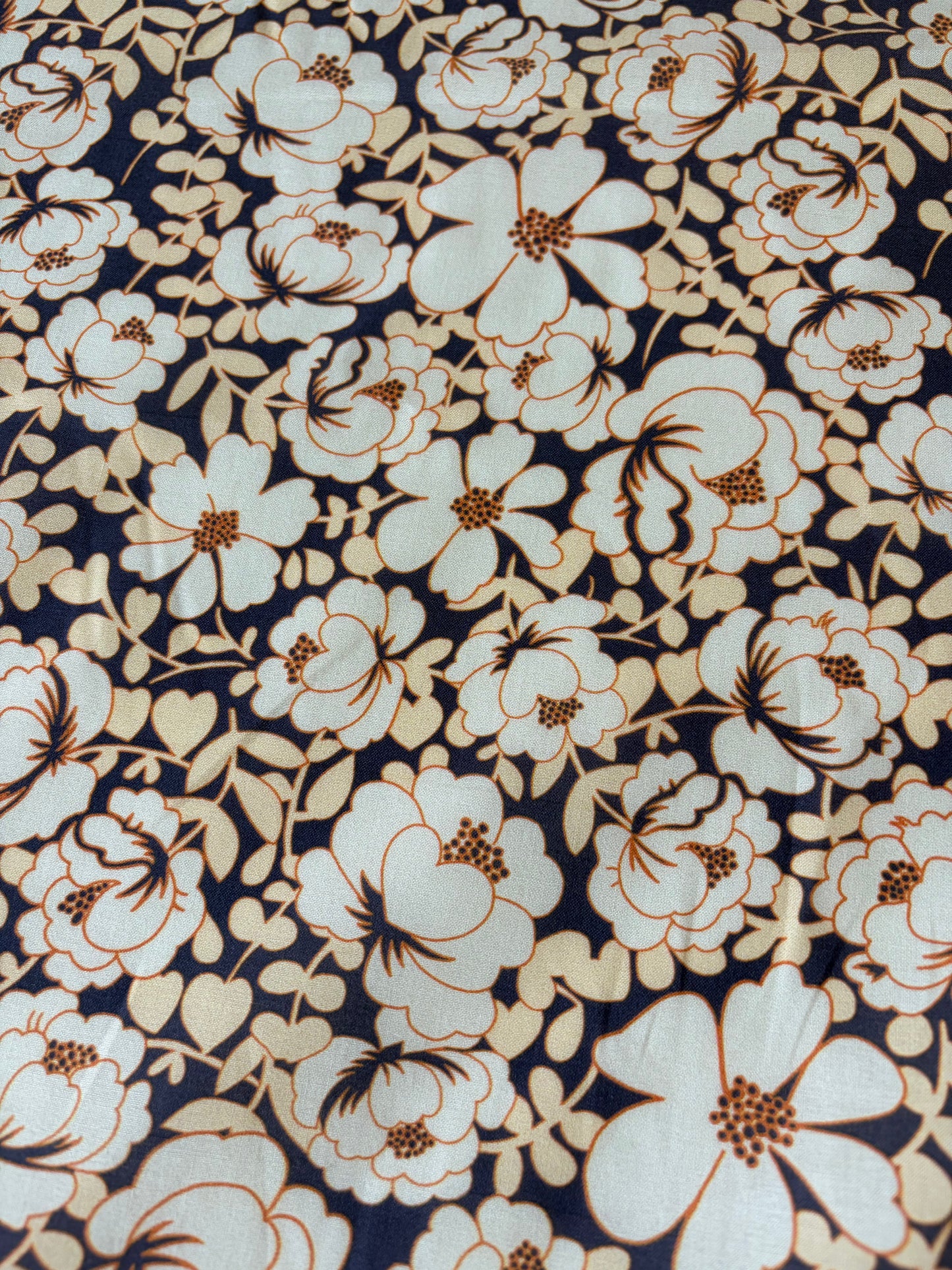 AL 012 cotton voile "navy/soft pink flowers"