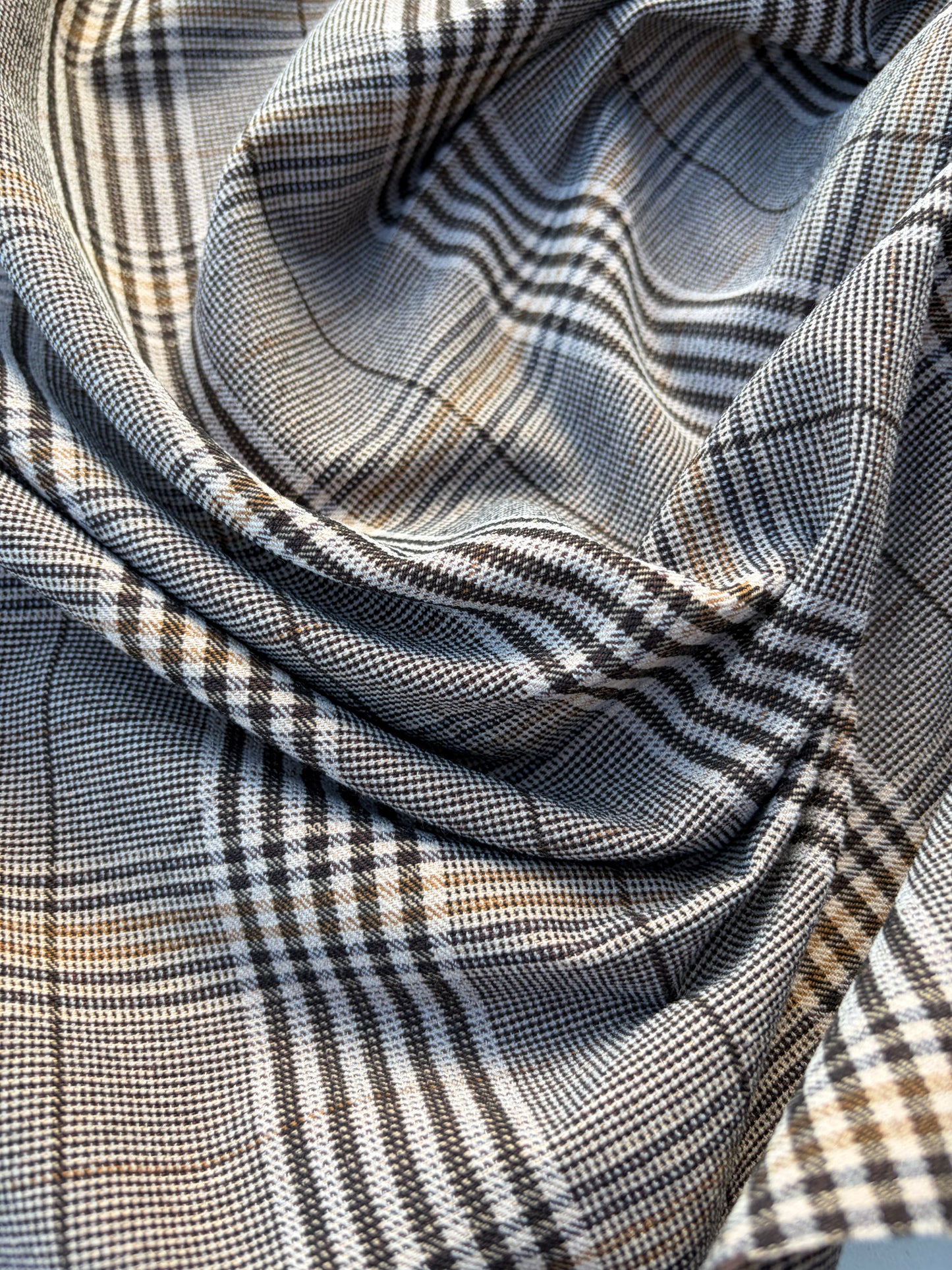 WOOL EDIT 009 checkered stretch fabric with wool
