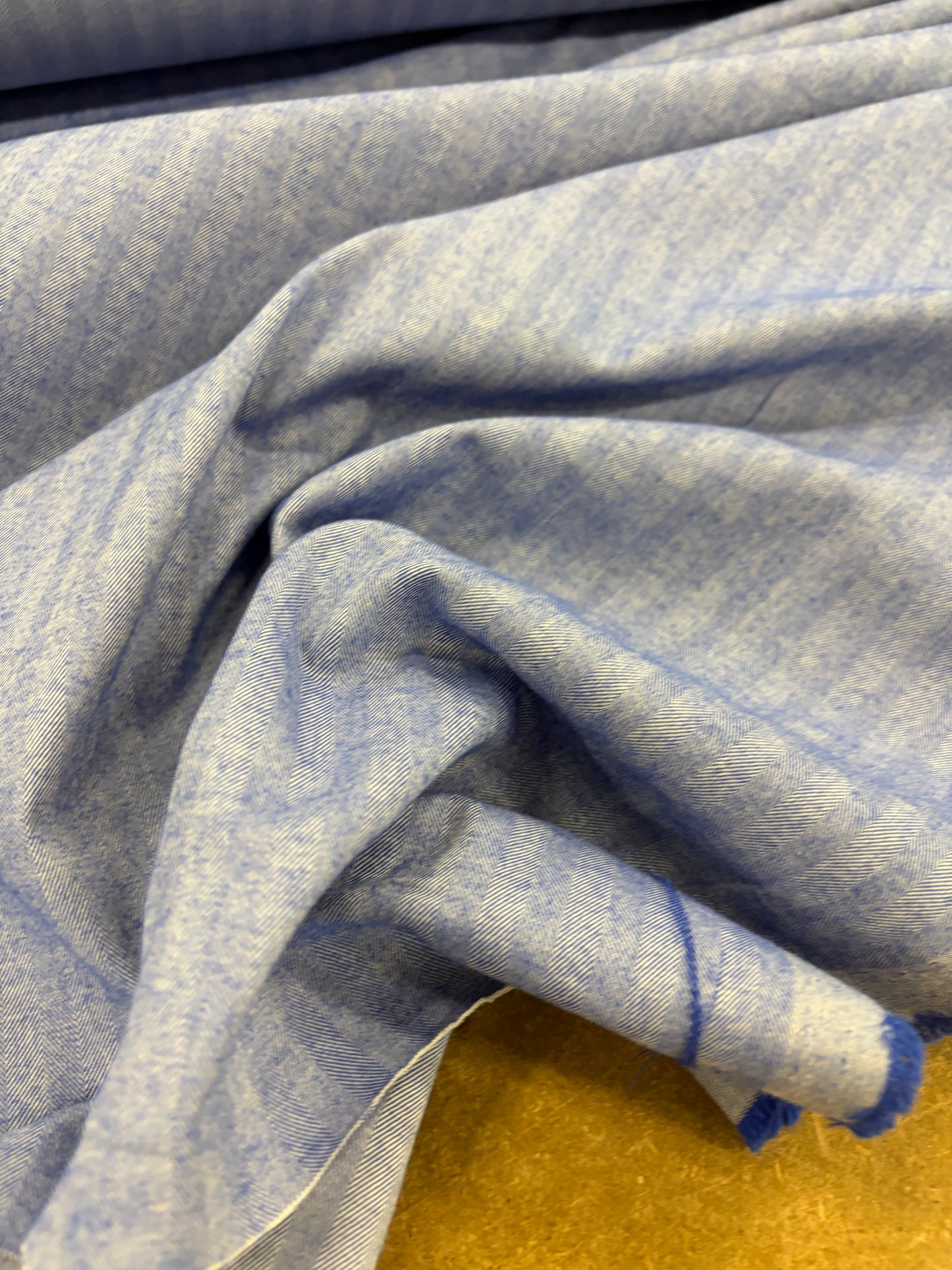 EMILE 003 cotton colourwoven herringbone electric blue