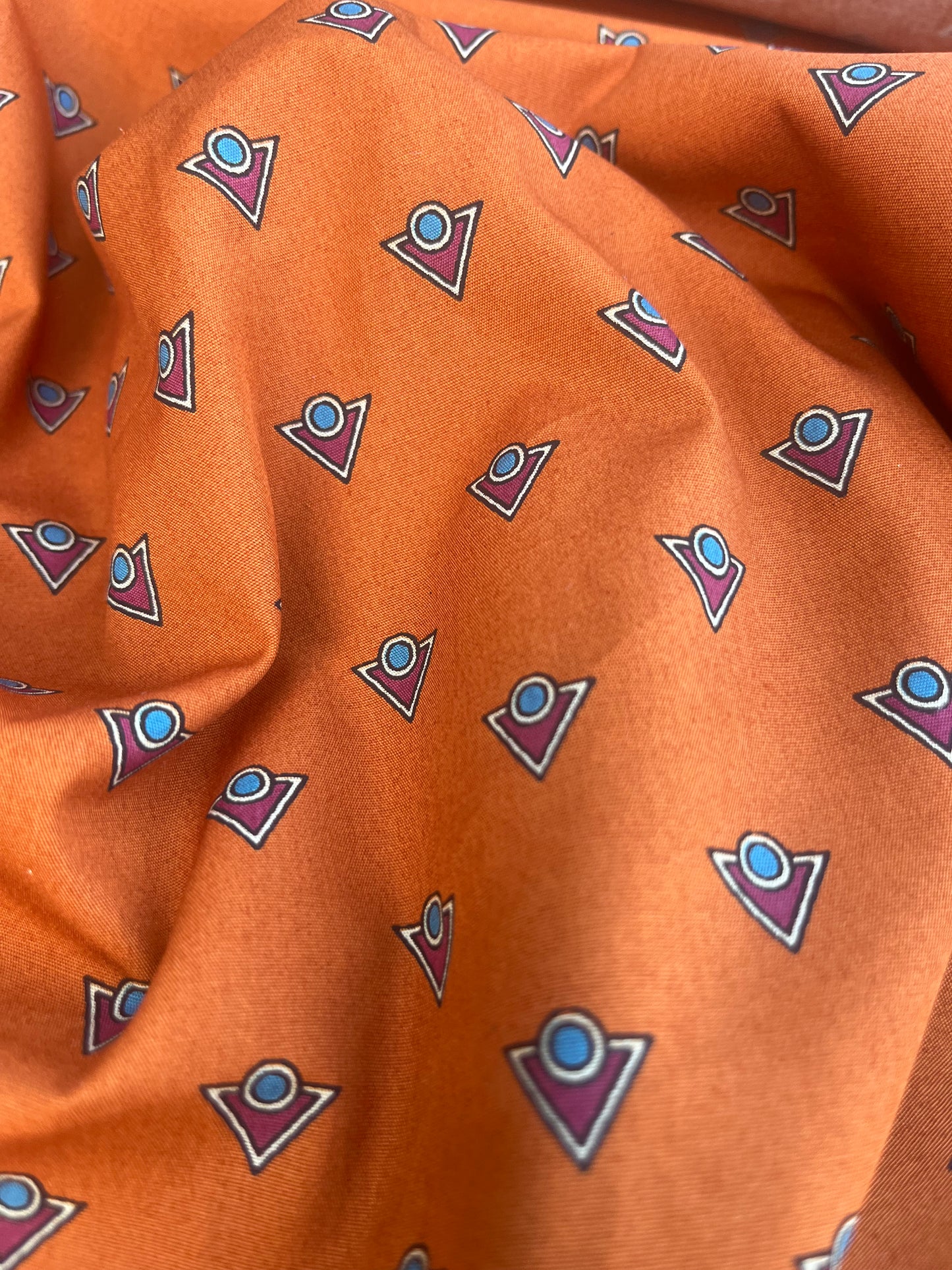 WINDSOR 008 poplin with cognac small print