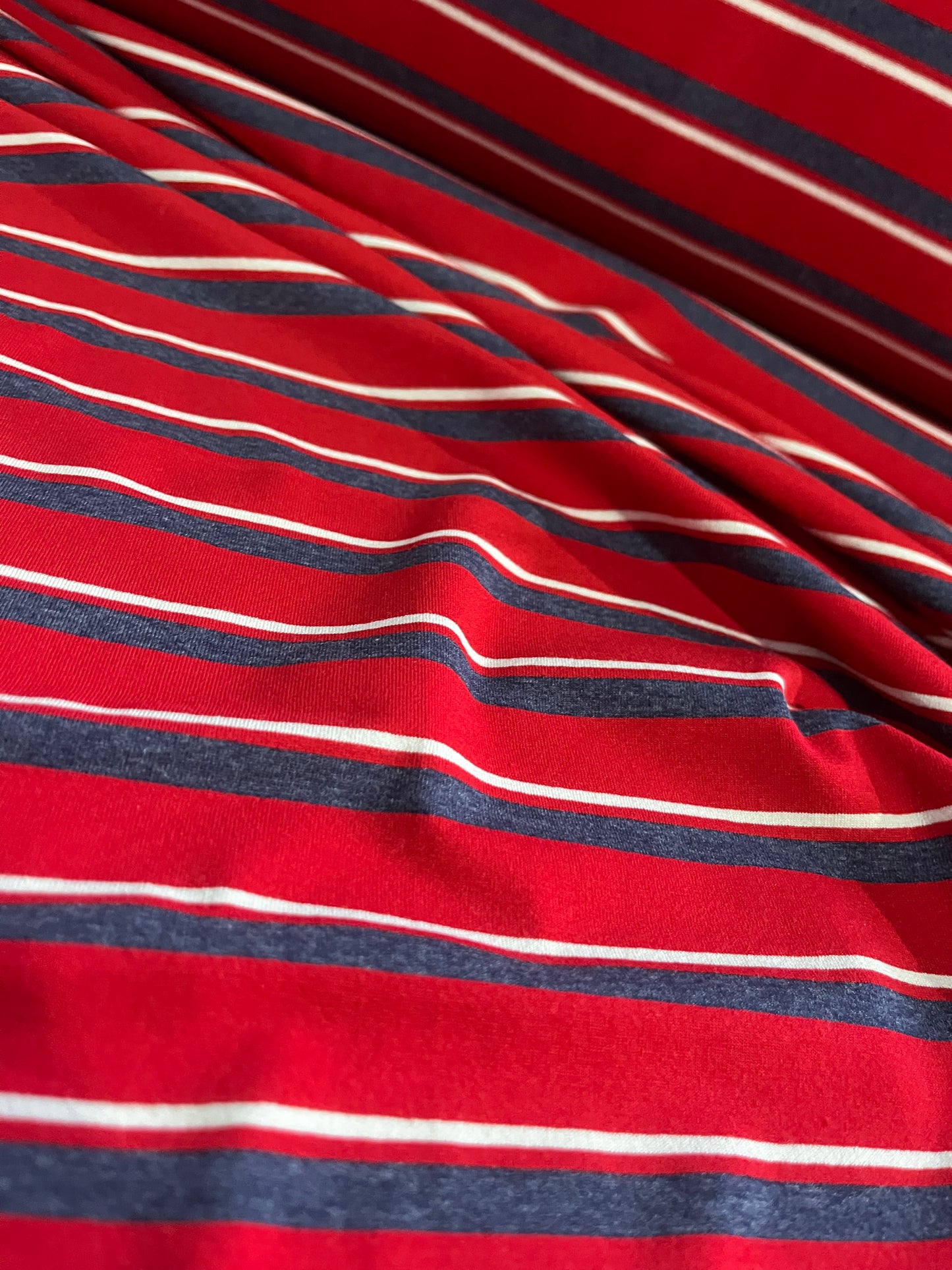 CLAUDY 020 viscose jersey stripes red/jeans