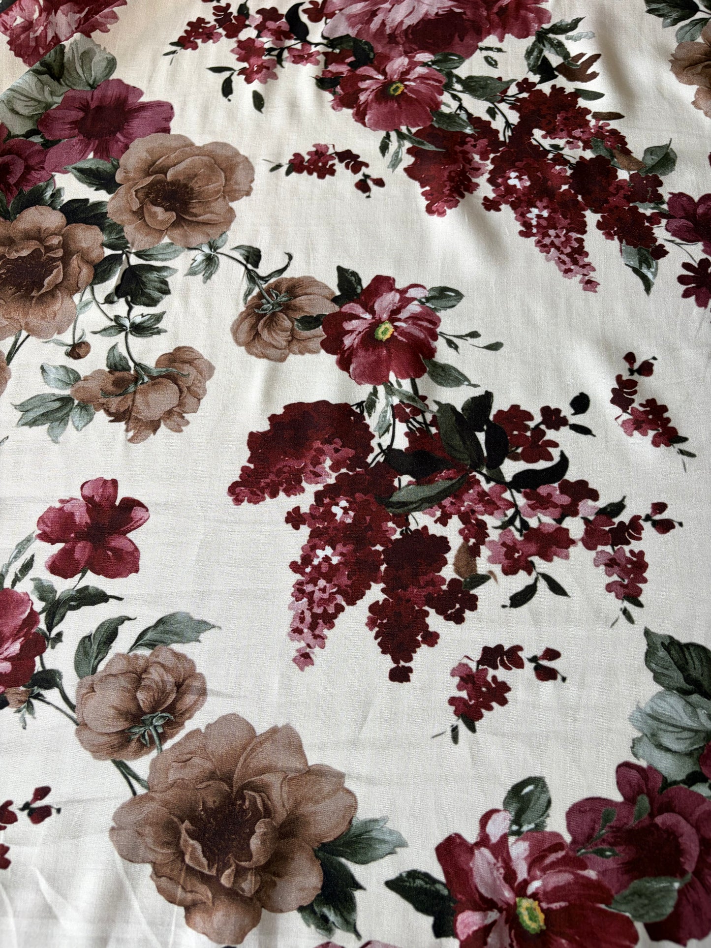 PC AL 034 viscose fibrane red/brown/sand flowers