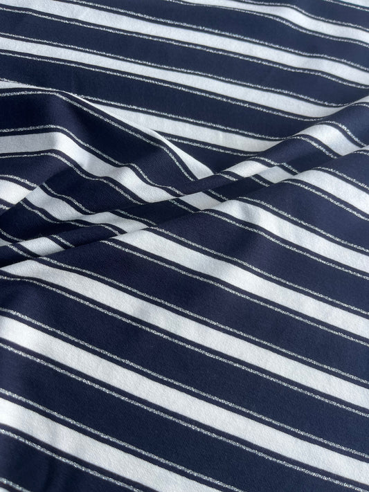OLGA 018 viscose jersey stripes with lurex